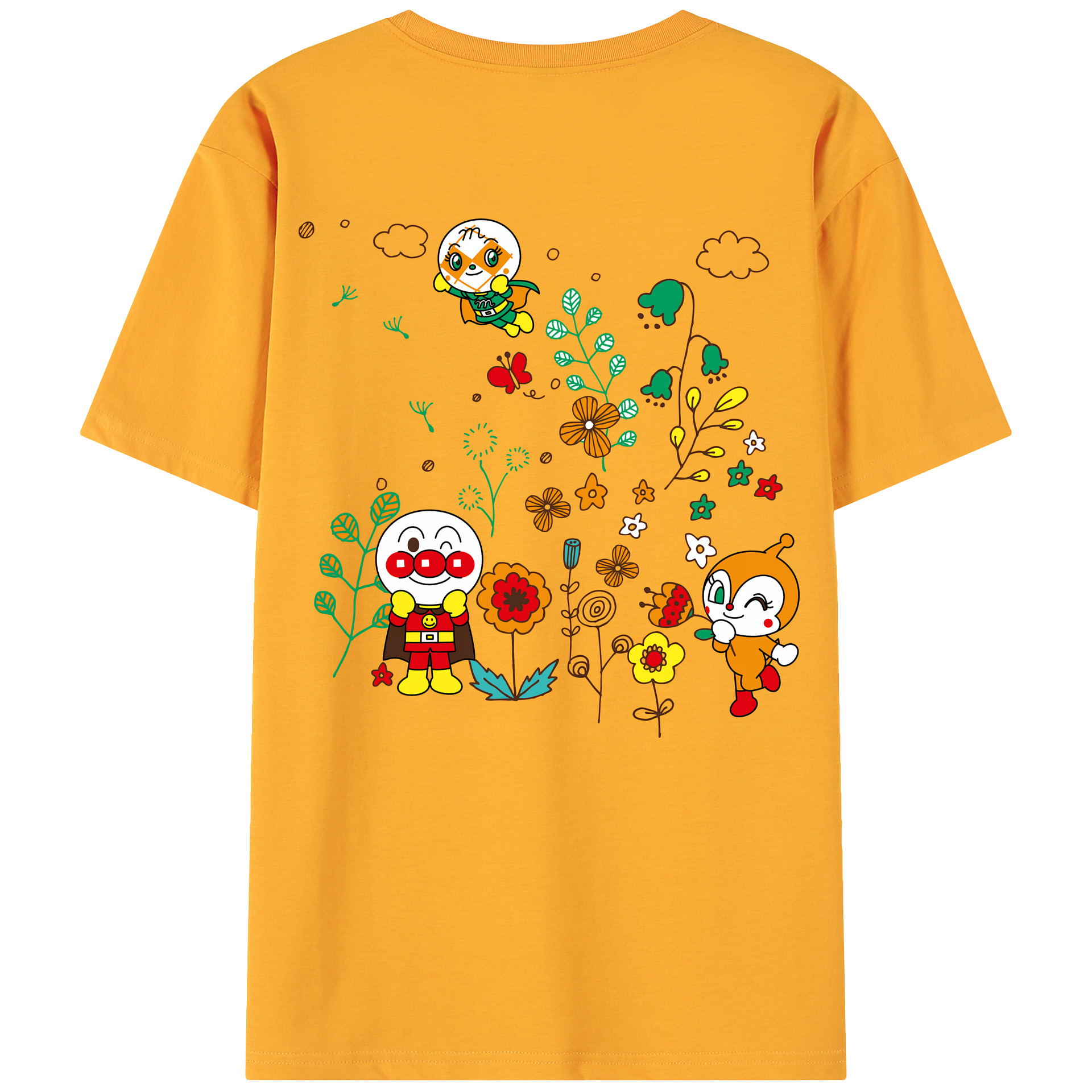 （画像用） アンパンマン Anpanman 綿100％ メンズ半袖Tシャツ（バックプリント） 通気性