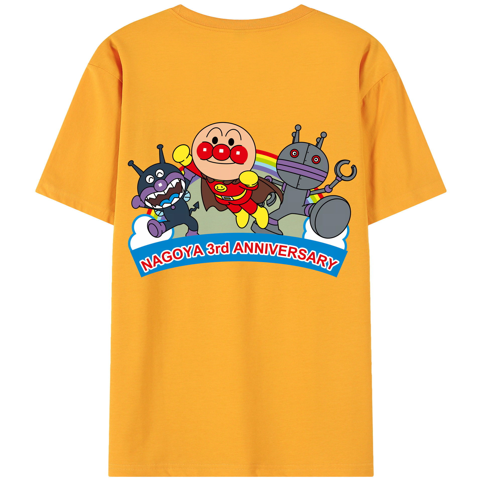 （画像用） アンパンマン Anpanman 綿100％ メンズ半袖Tシャツ（バックプリント） 通気性