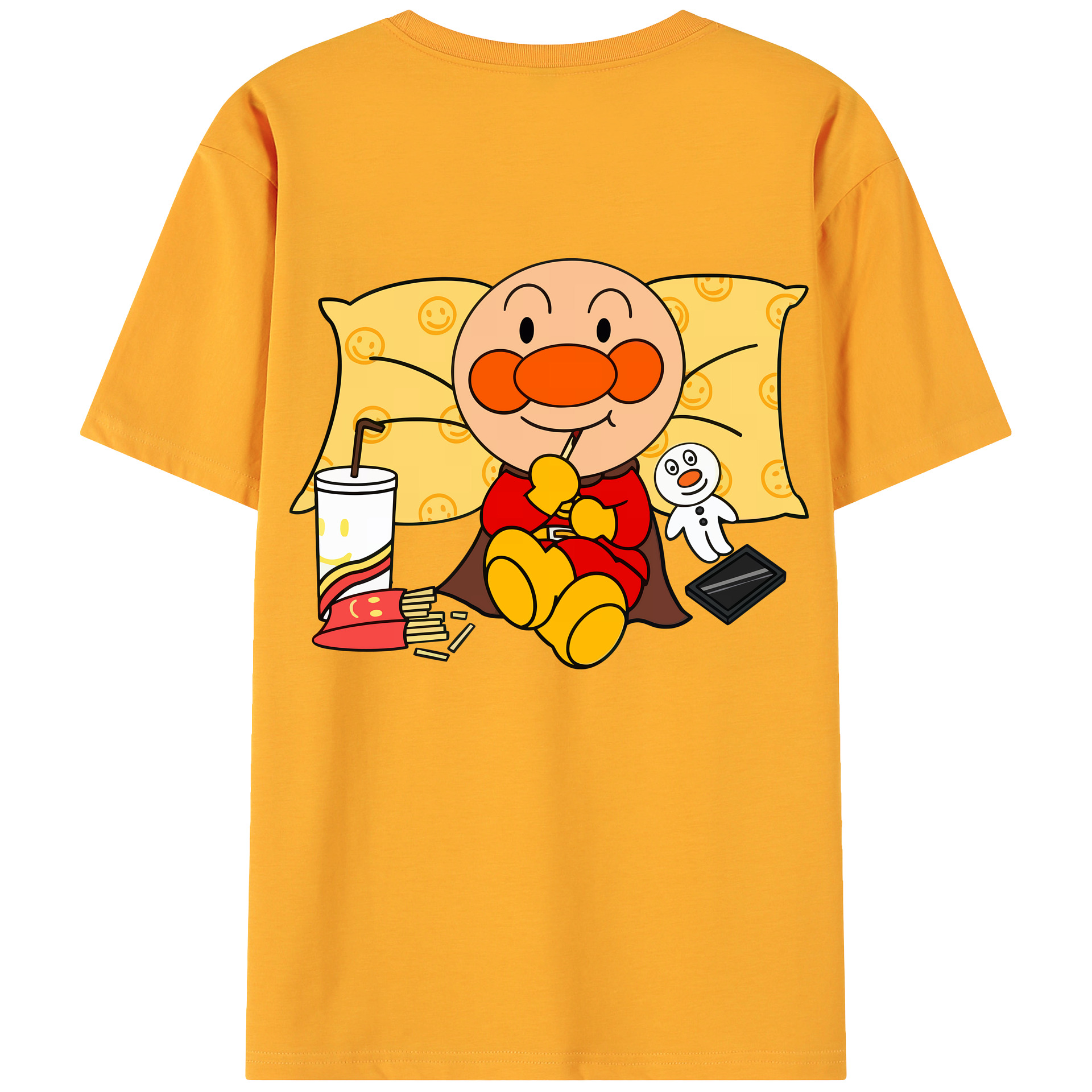 （画像用） アンパンマン Anpanman 綿100％ メンズ半袖Tシャツ（バックプリント） 通気性