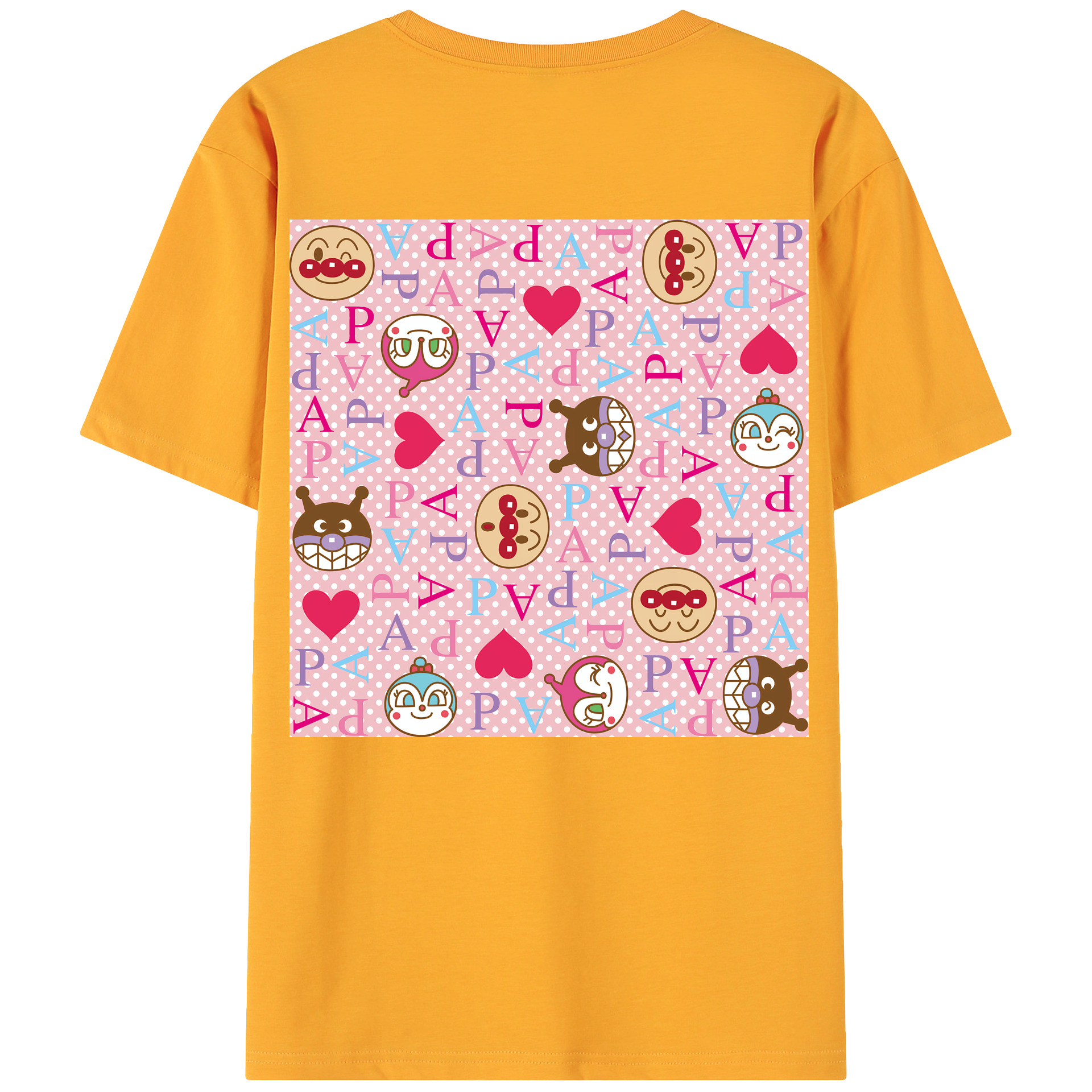 （画像用） アンパンマン Anpanman 綿100％ メンズ半袖Tシャツ（バックプリント） 通気性