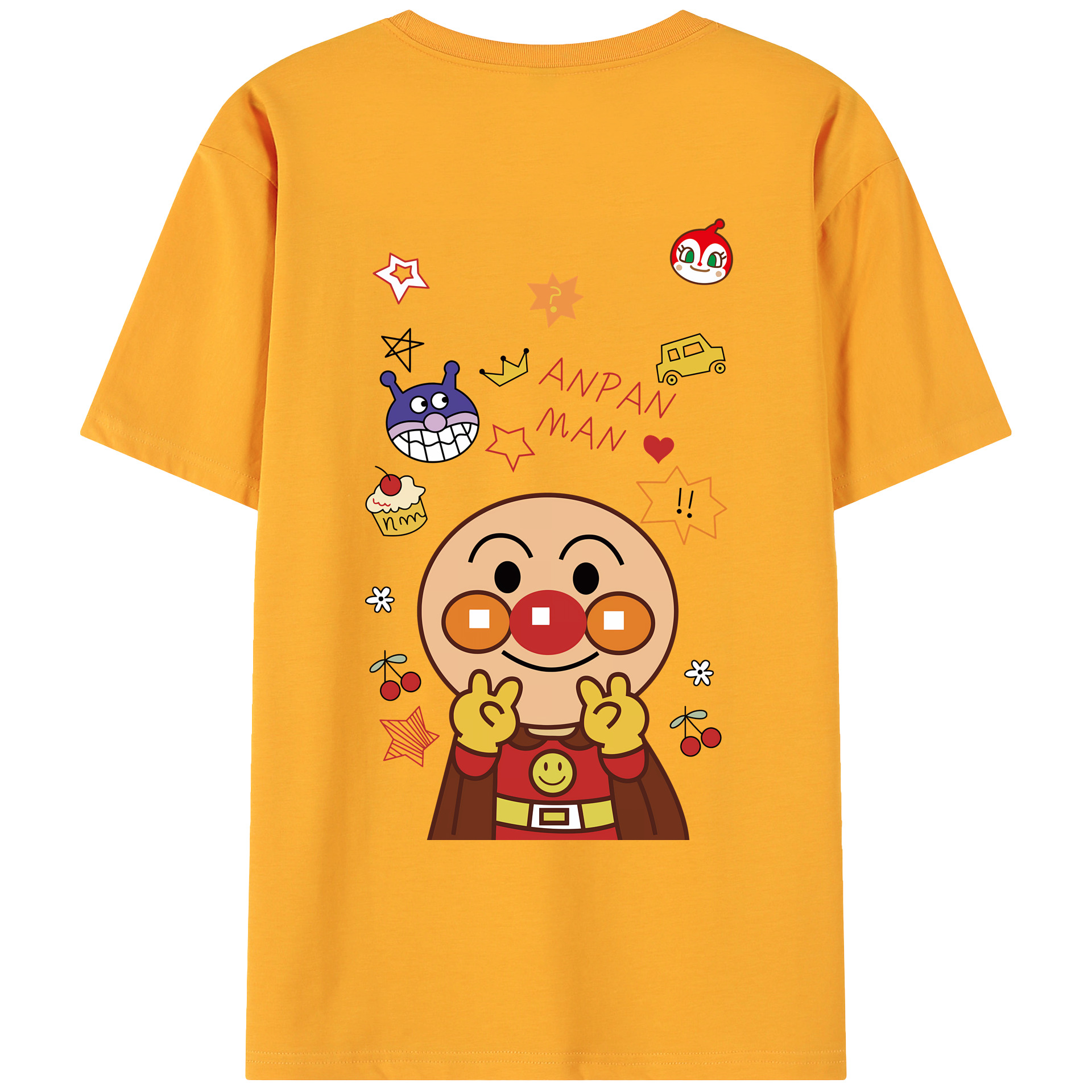 （画像用） アンパンマン Anpanman 綿100％ メンズ半袖Tシャツ（バックプリント） 通気性