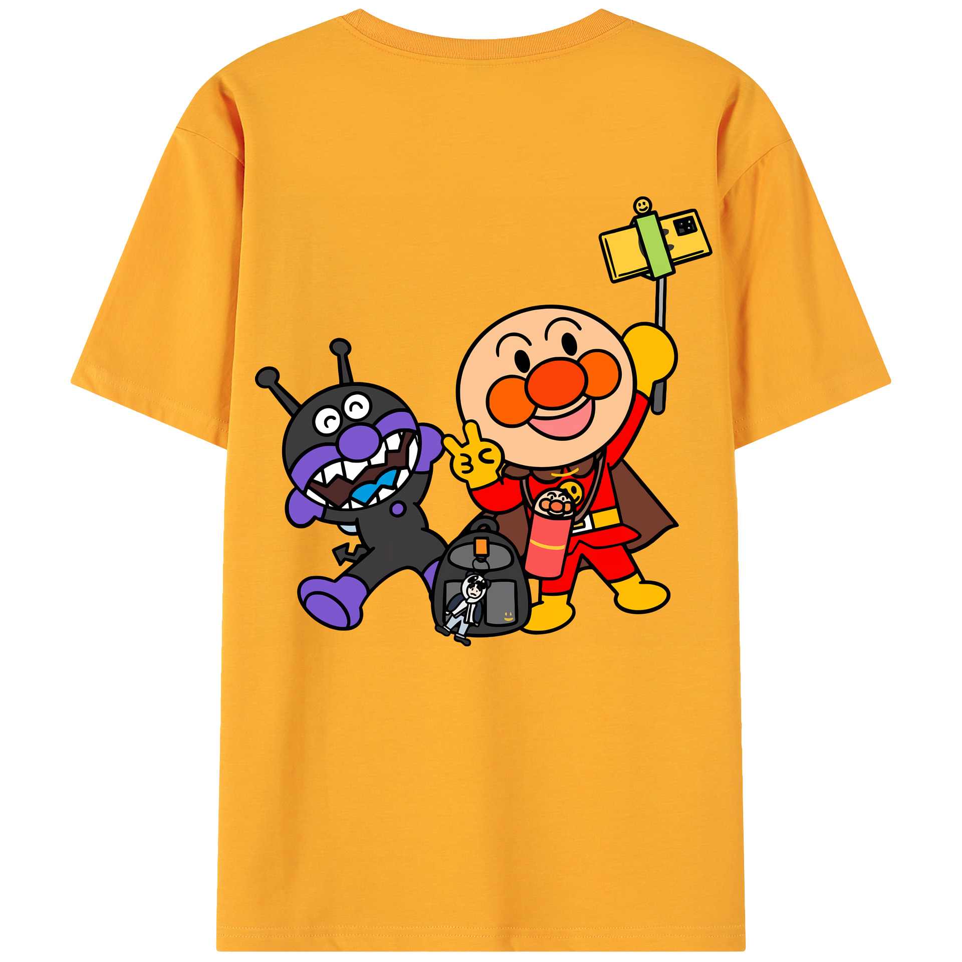 （画像用） アンパンマン Anpanman 綿100％ メンズ半袖Tシャツ（バックプリント） 通気性