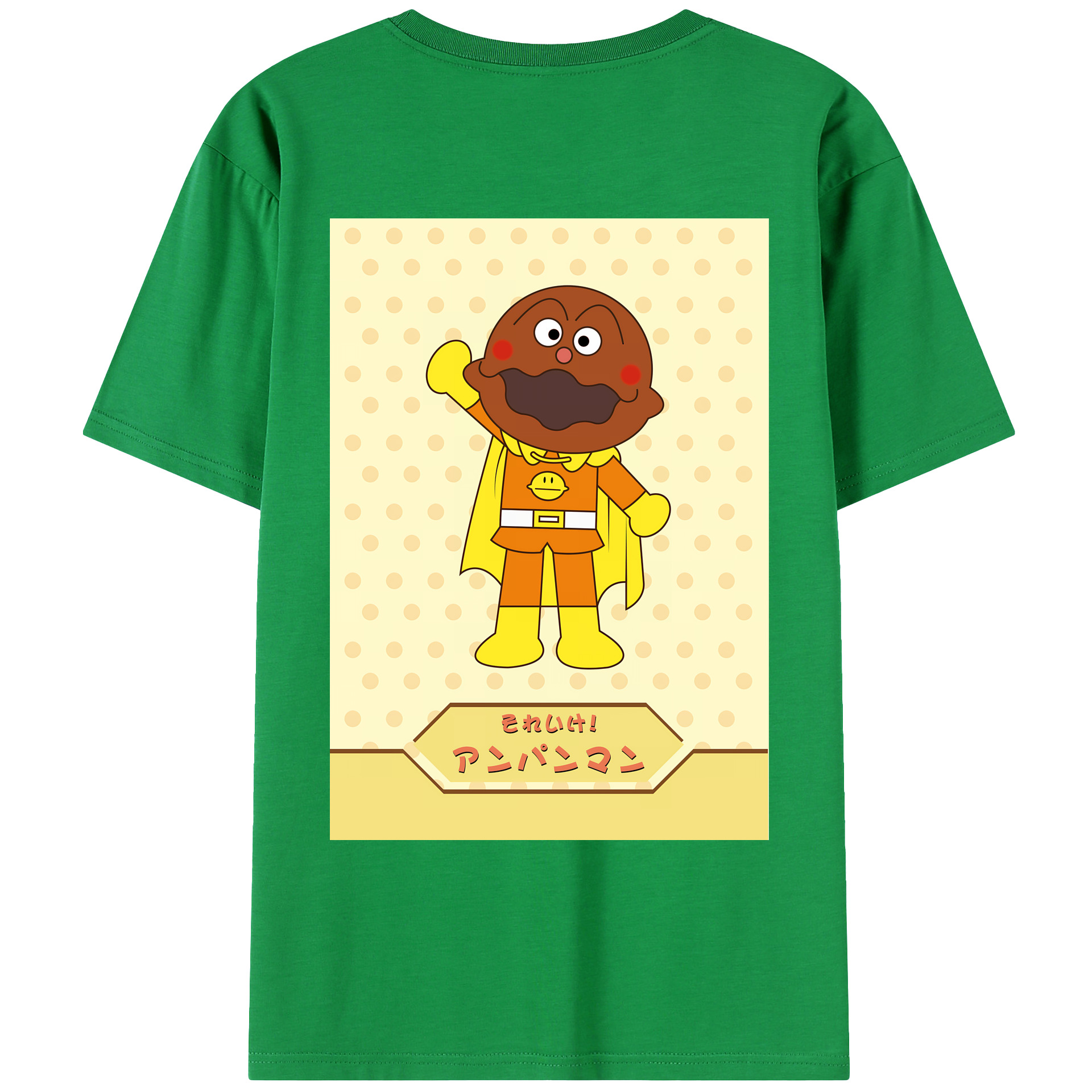 （画像用） アンパンマン Anpanman 綿100％ メンズ半袖Tシャツ（バックプリント） 通気性