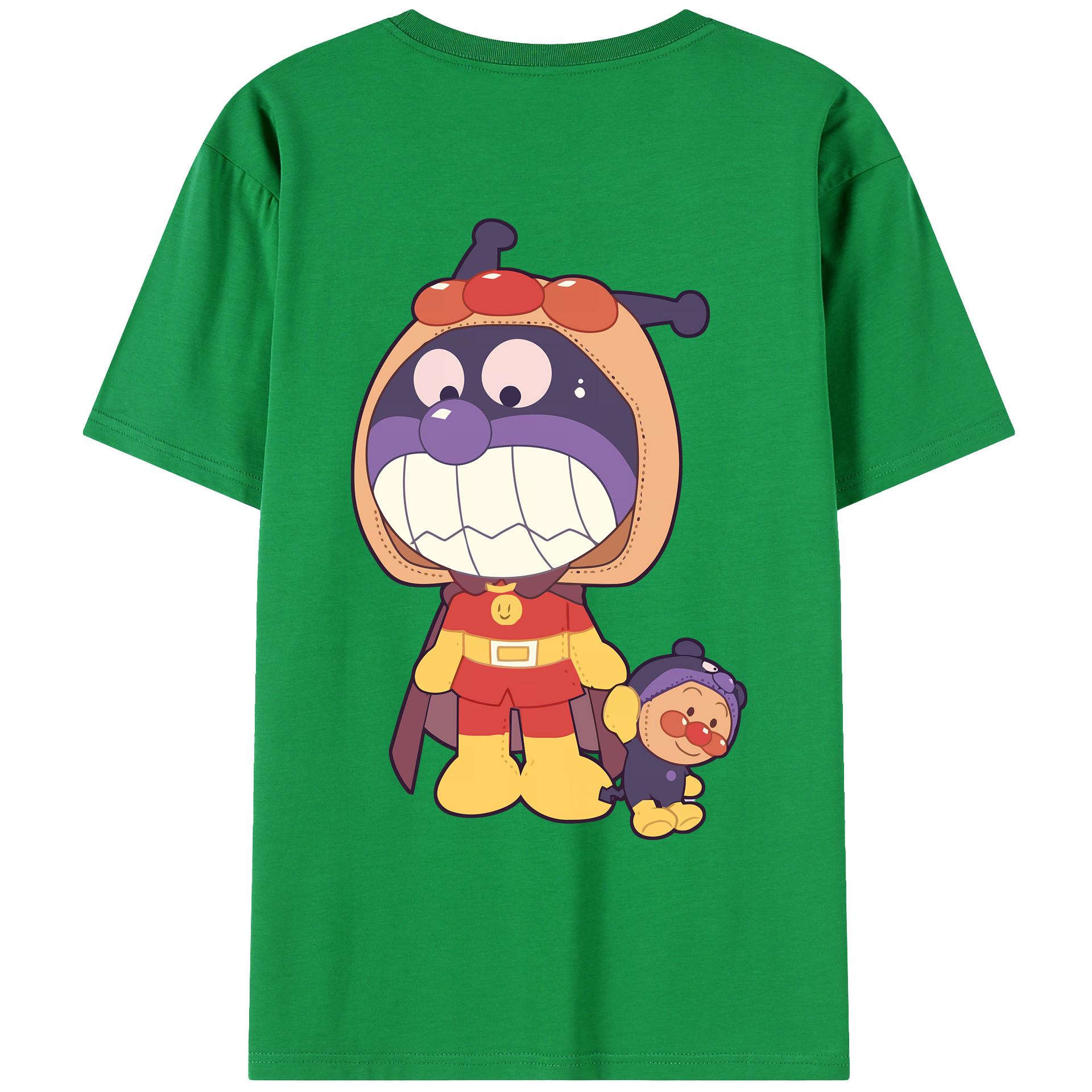 （画像用） アンパンマン Anpanman 綿100％ メンズ半袖Tシャツ（バックプリント） 通気性