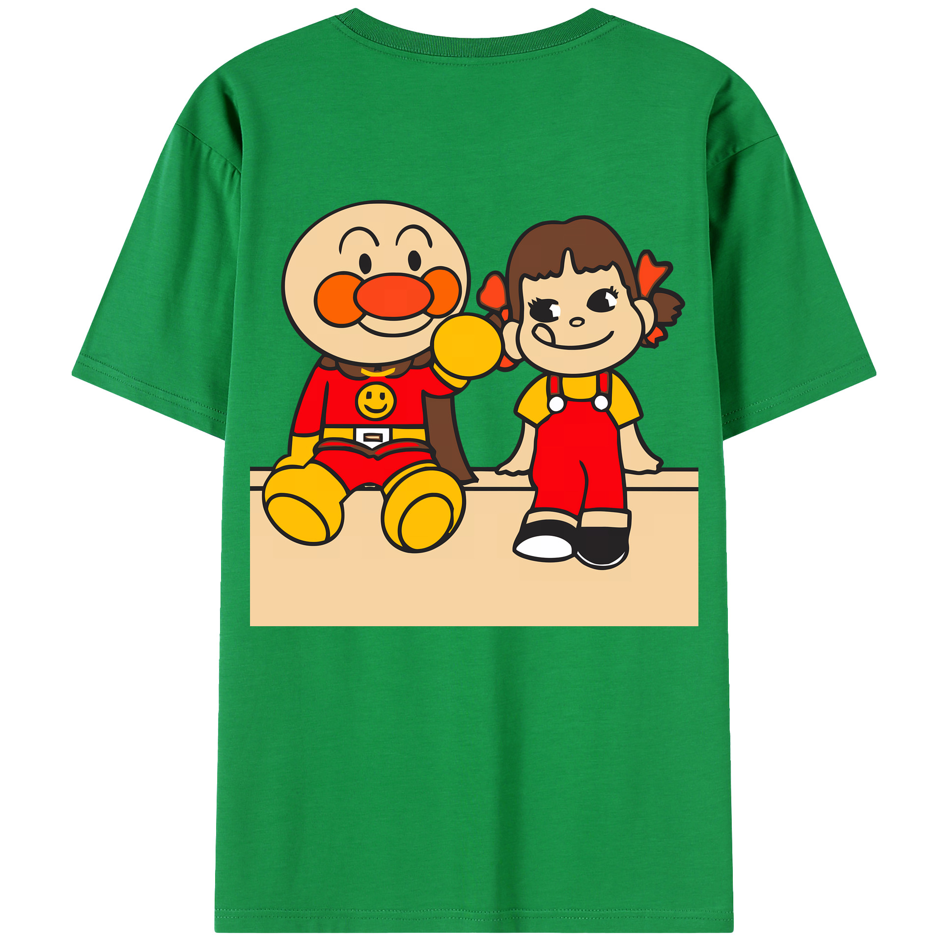 （画像用） アンパンマン Anpanman 綿100％ メンズ半袖Tシャツ（バックプリント） 通気性