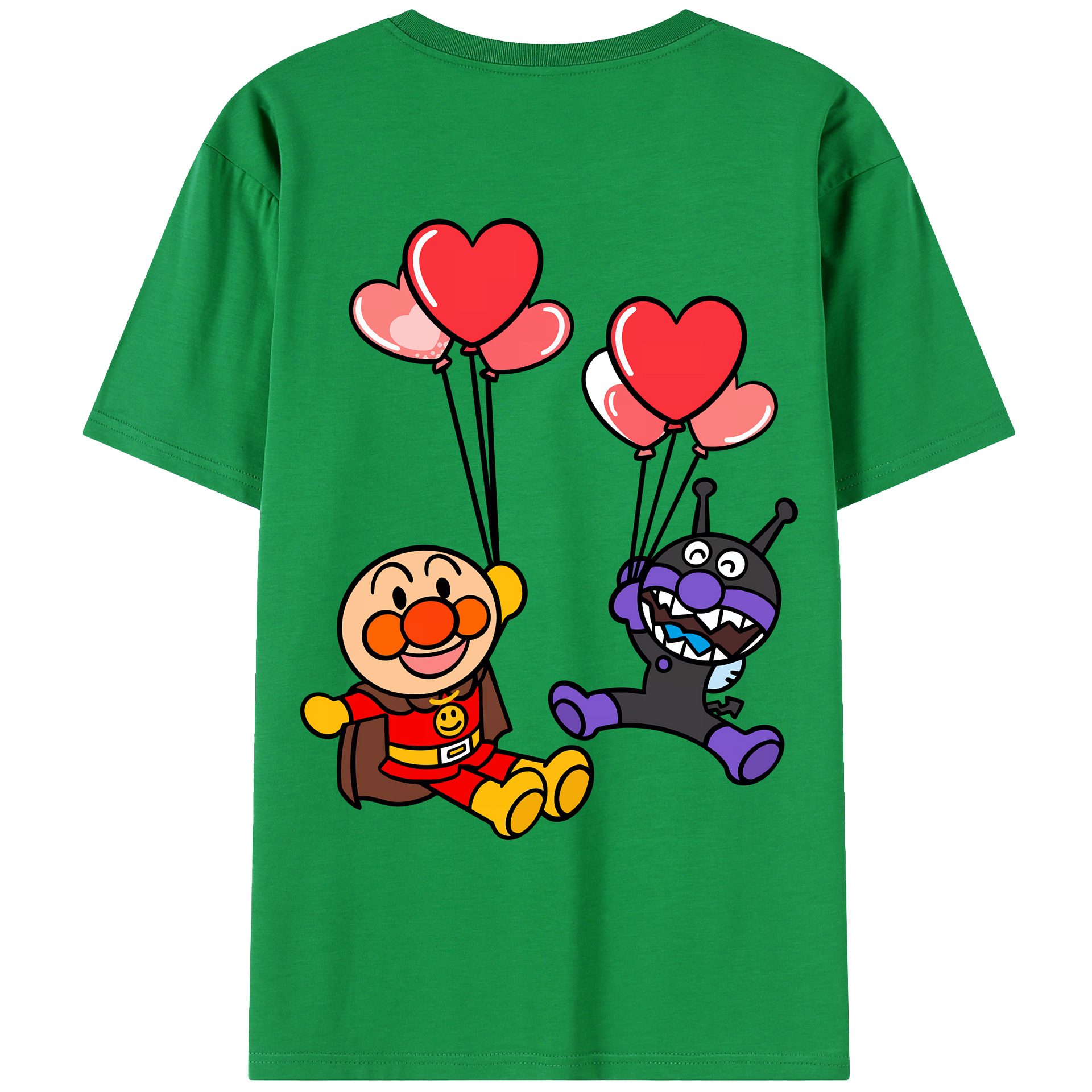 （画像用） アンパンマン Anpanman 綿100％ メンズ半袖Tシャツ（バックプリント） 通気性