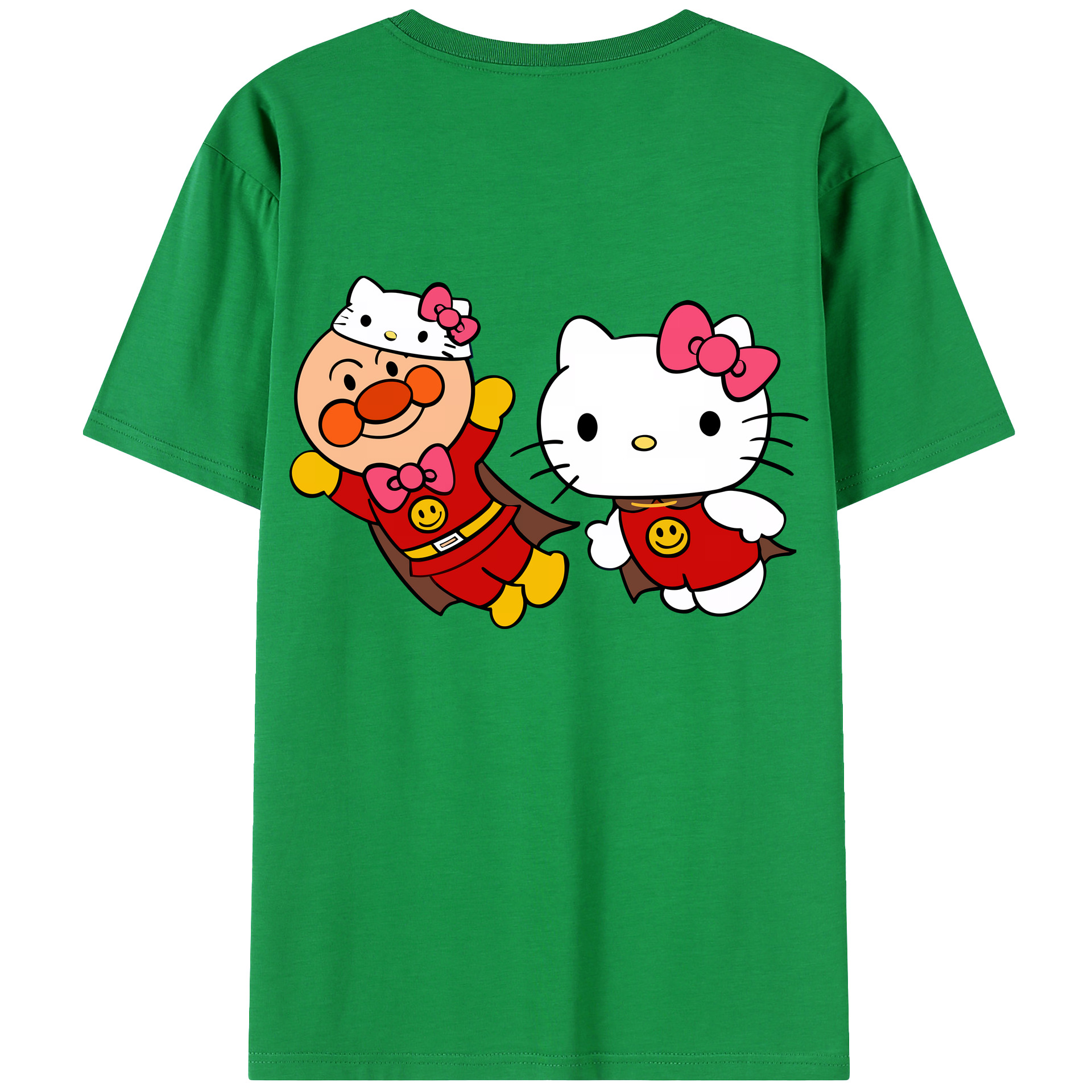 （画像用） アンパンマン Anpanman 綿100％ メンズ半袖Tシャツ（バックプリント） 通気性