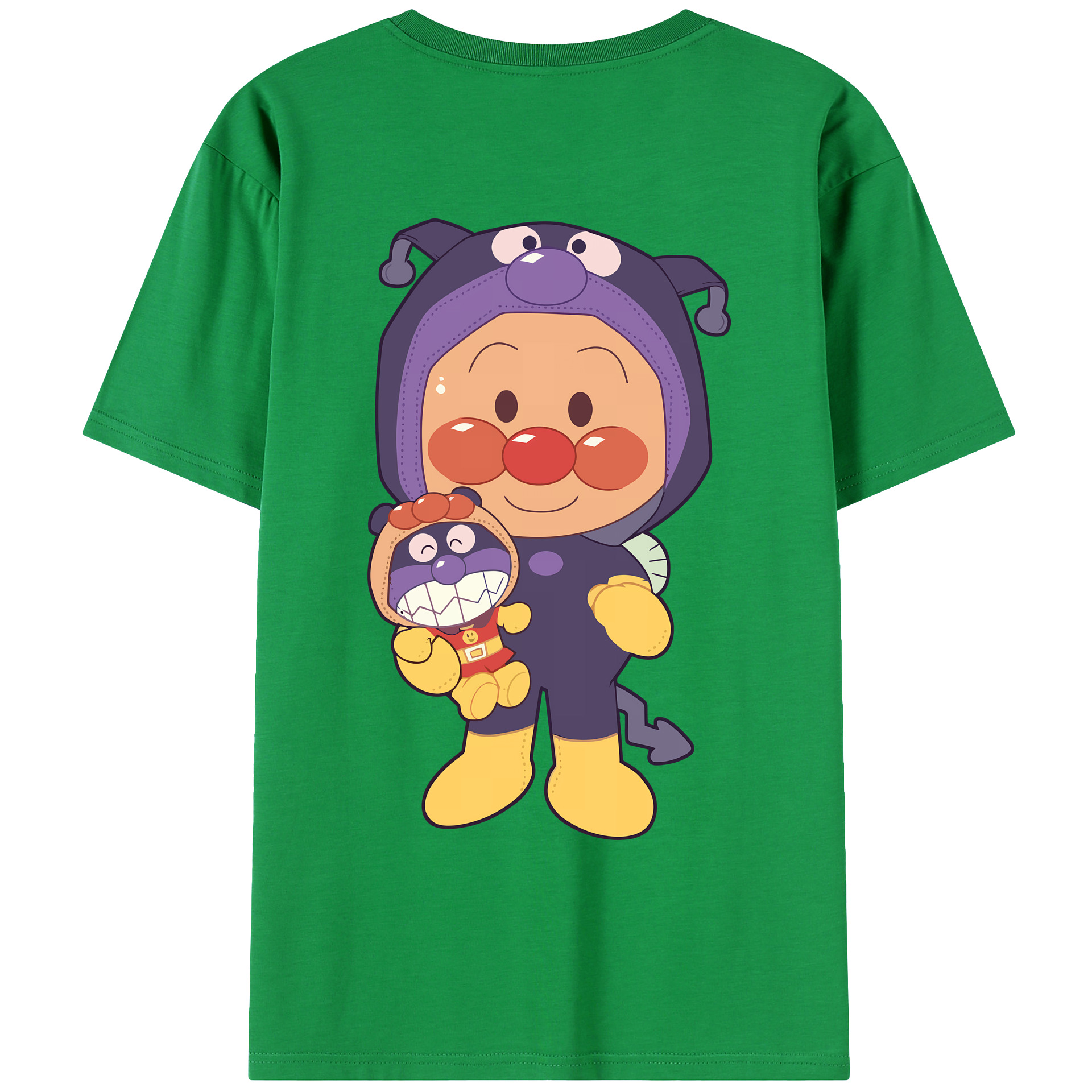 （画像用） アンパンマン Anpanman 綿100％ メンズ半袖Tシャツ（バックプリント） 通気性
