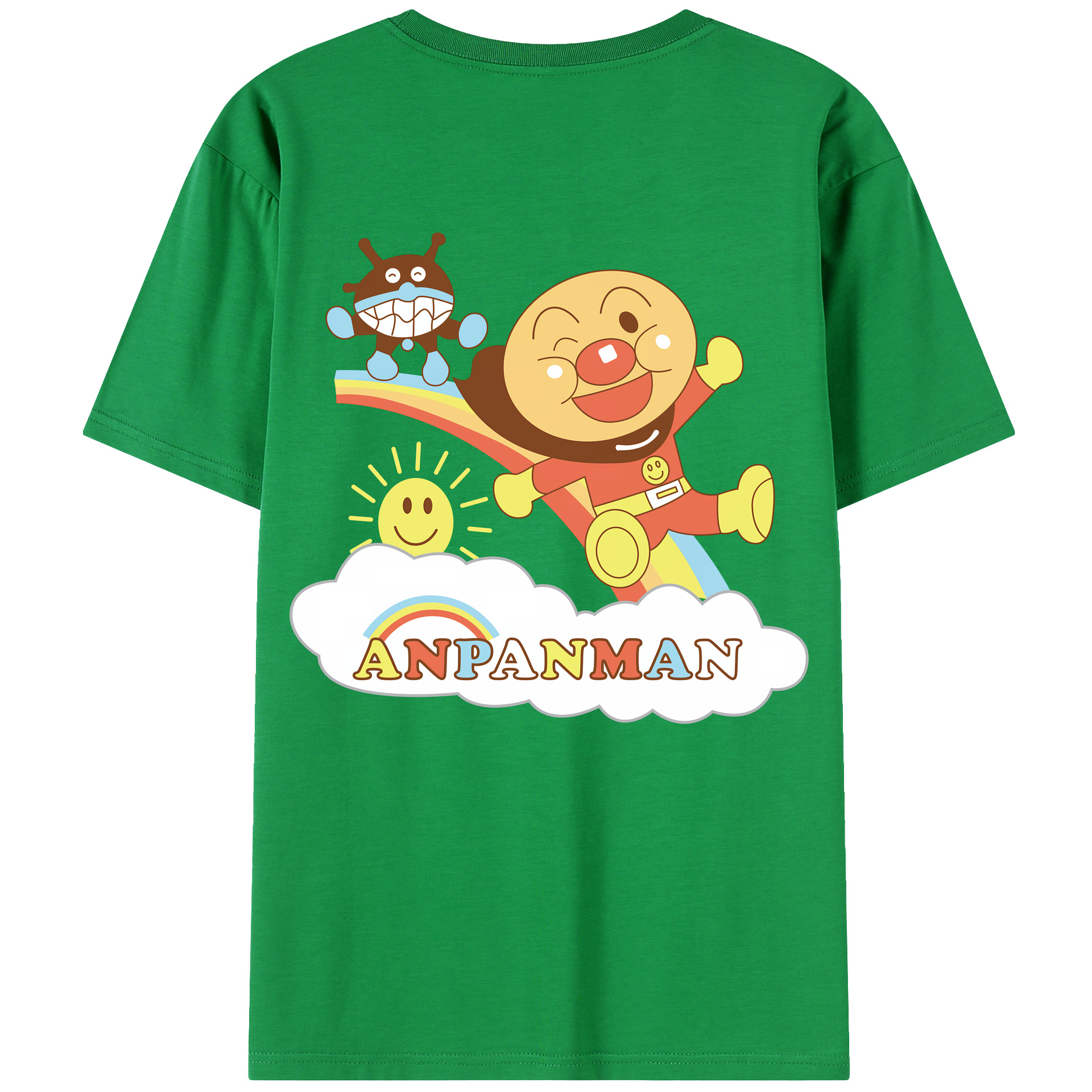 （画像用） アンパンマン Anpanman 綿100％ メンズ半袖Tシャツ（バックプリント） 通気性