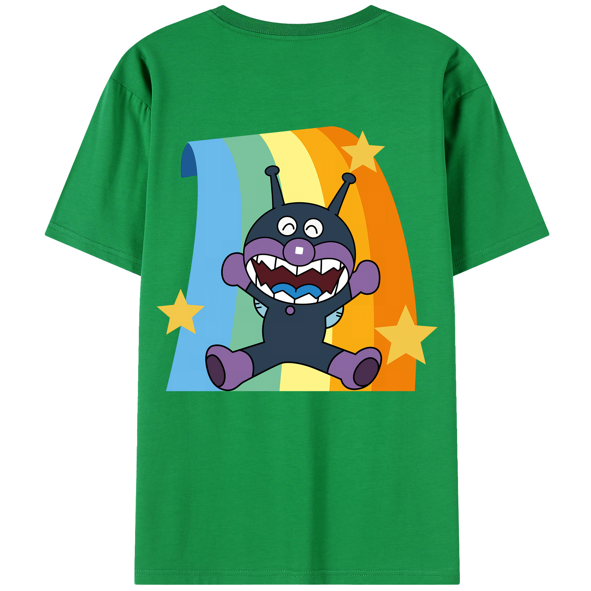 （画像用） アンパンマン Anpanman 綿100％ メンズ半袖Tシャツ（バックプリント） 通気性