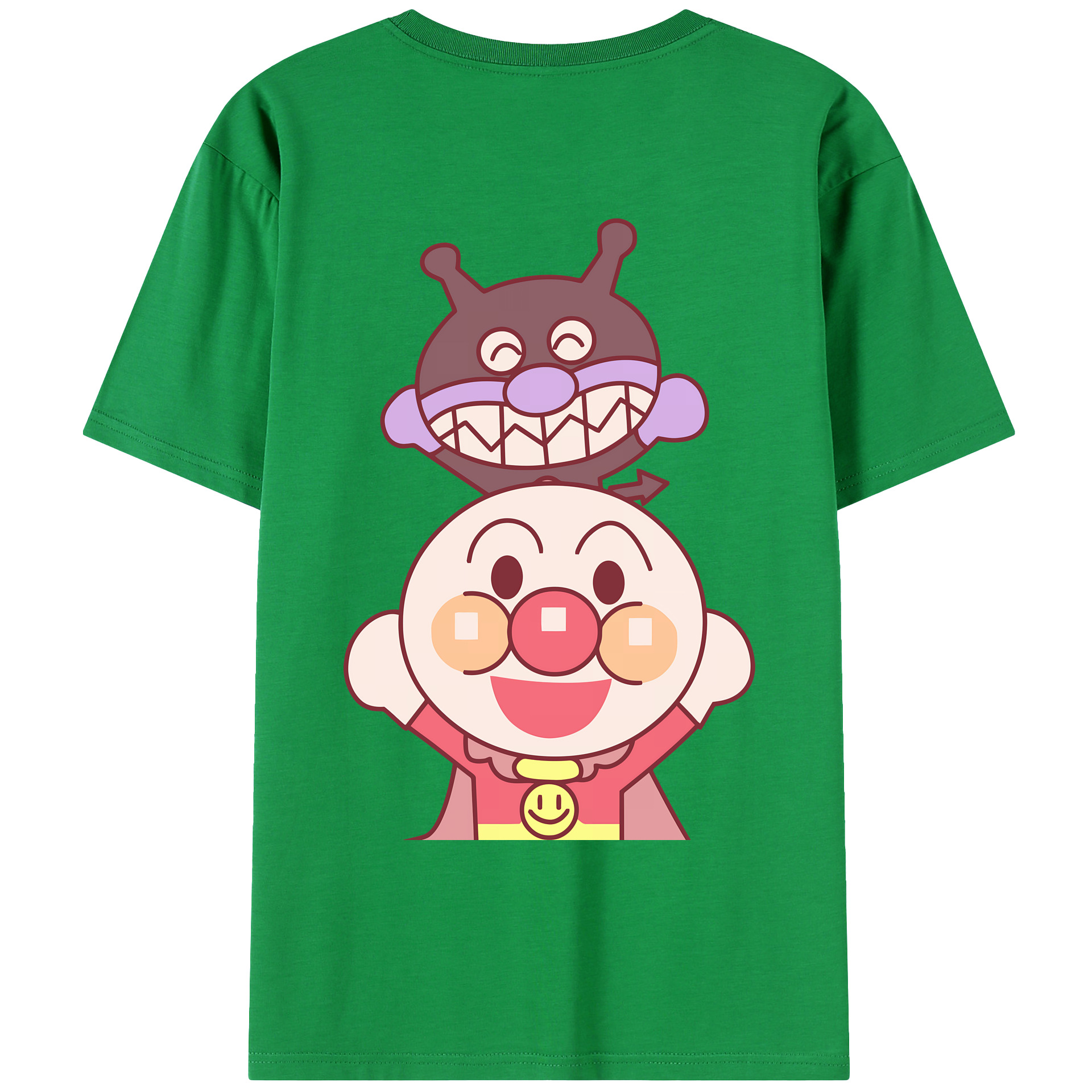 （画像用） アンパンマン Anpanman 綿100％ メンズ半袖Tシャツ（バックプリント） 通気性