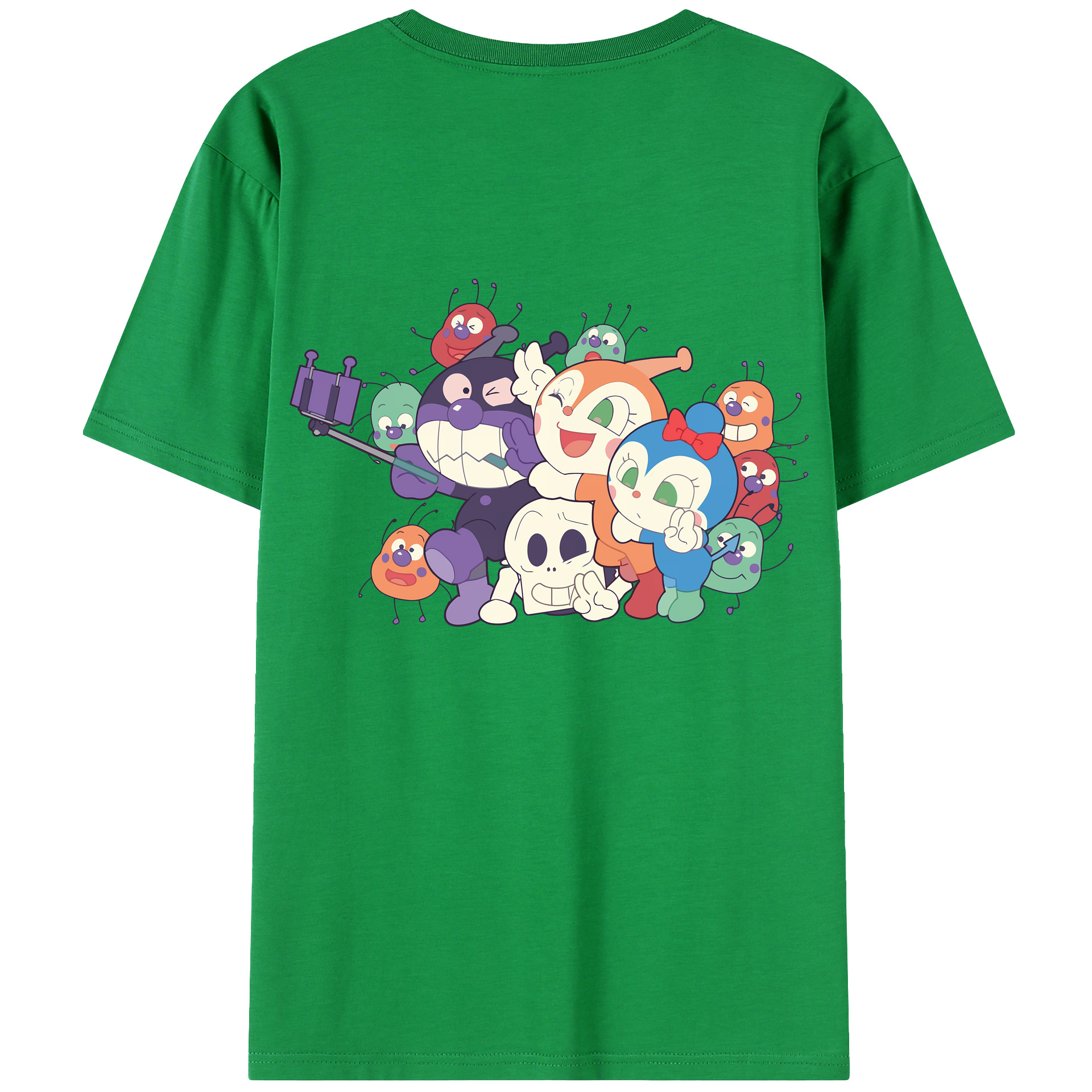 （画像用） アンパンマン Anpanman 綿100％ メンズ半袖Tシャツ（バックプリント） 通気性