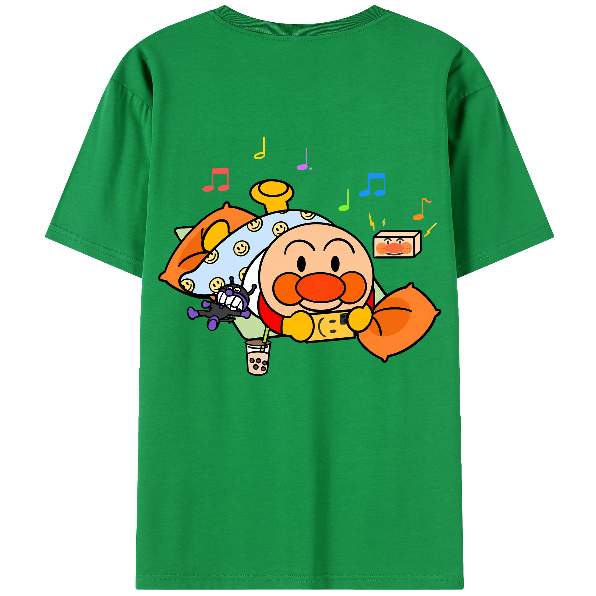 （画像用） アンパンマン Anpanman 綿100％ メンズ半袖Tシャツ（バックプリント） 通気性