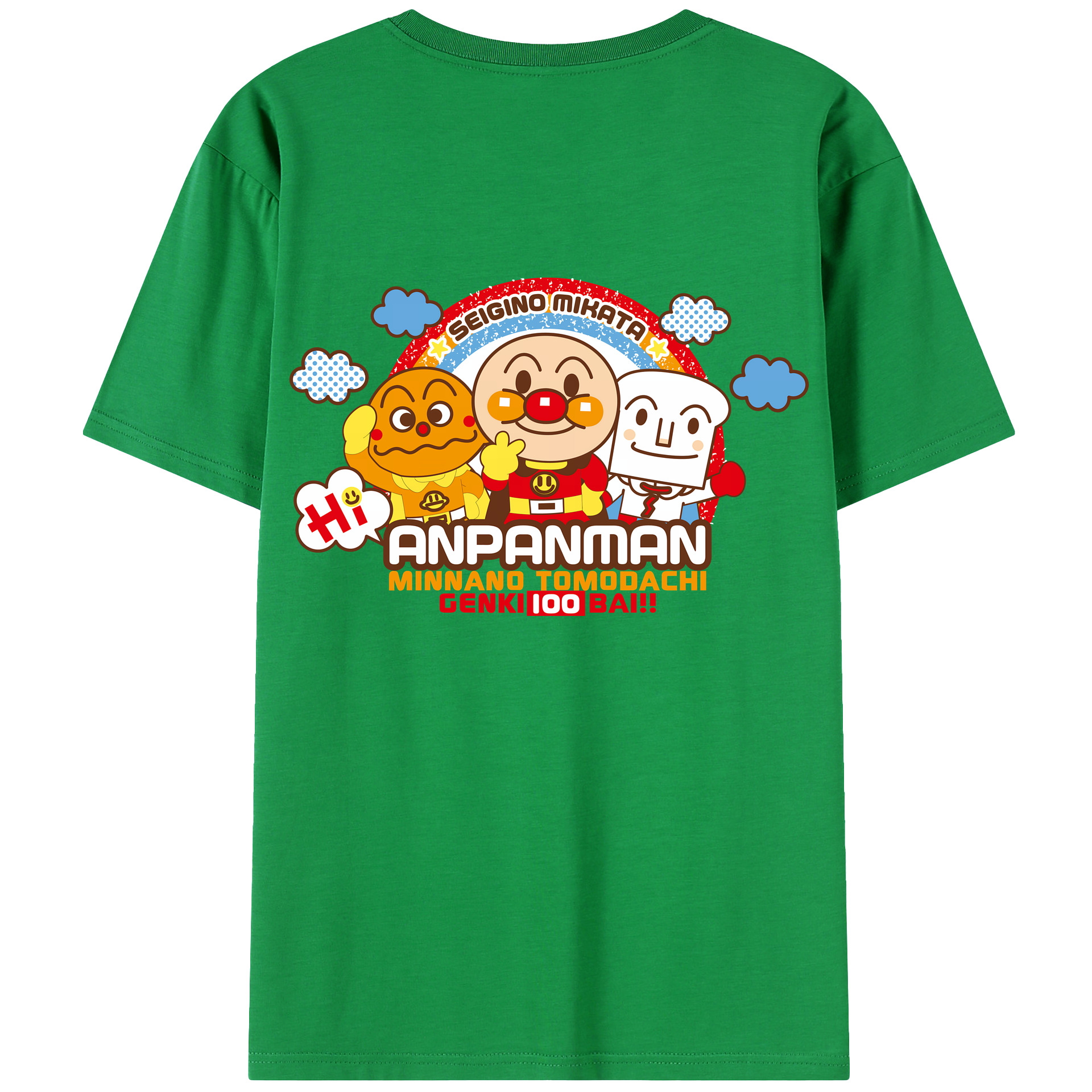 （画像用） アンパンマン Anpanman 綿100％ メンズ半袖Tシャツ（バックプリント） 通気性