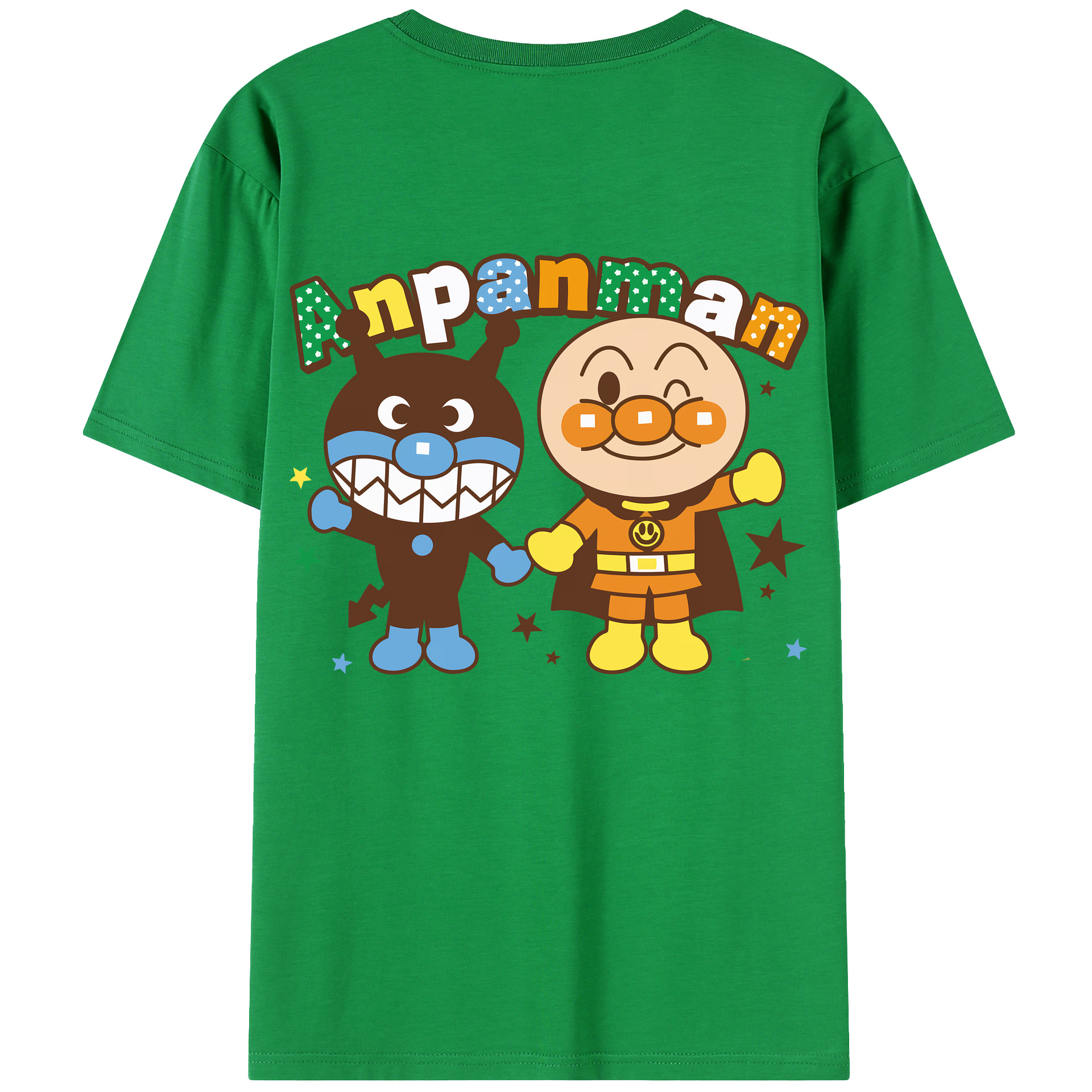 （画像用） アンパンマン Anpanman 綿100％ メンズ半袖Tシャツ（バックプリント） 通気性