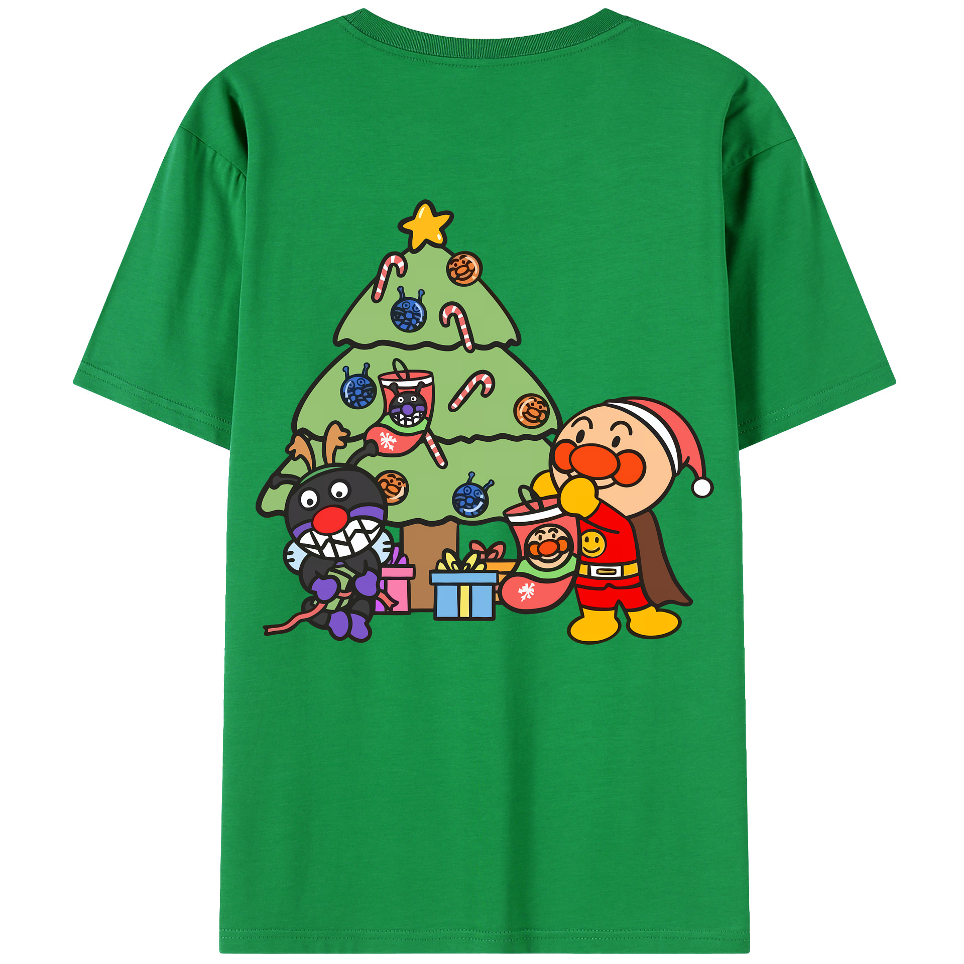 （画像用） アンパンマン Anpanman 綿100％ メンズ半袖Tシャツ（バックプリント） 通気性