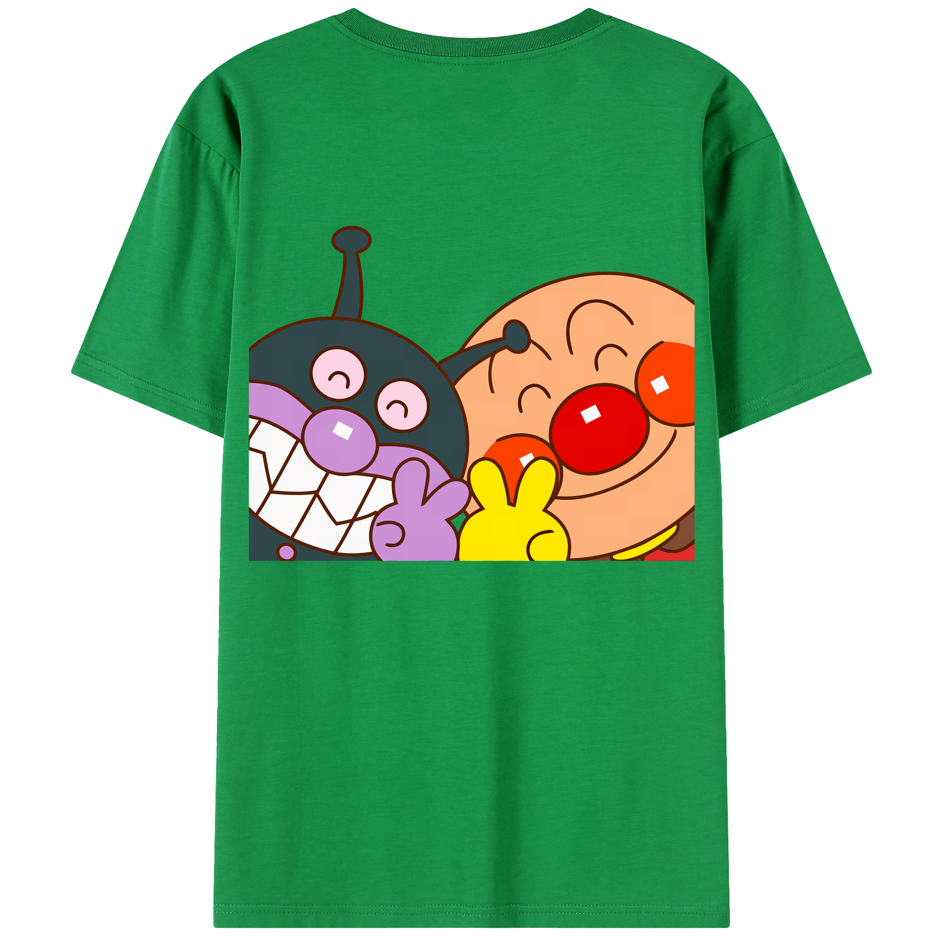 （画像用） アンパンマン Anpanman 綿100％ メンズ半袖Tシャツ（バックプリント） 通気性