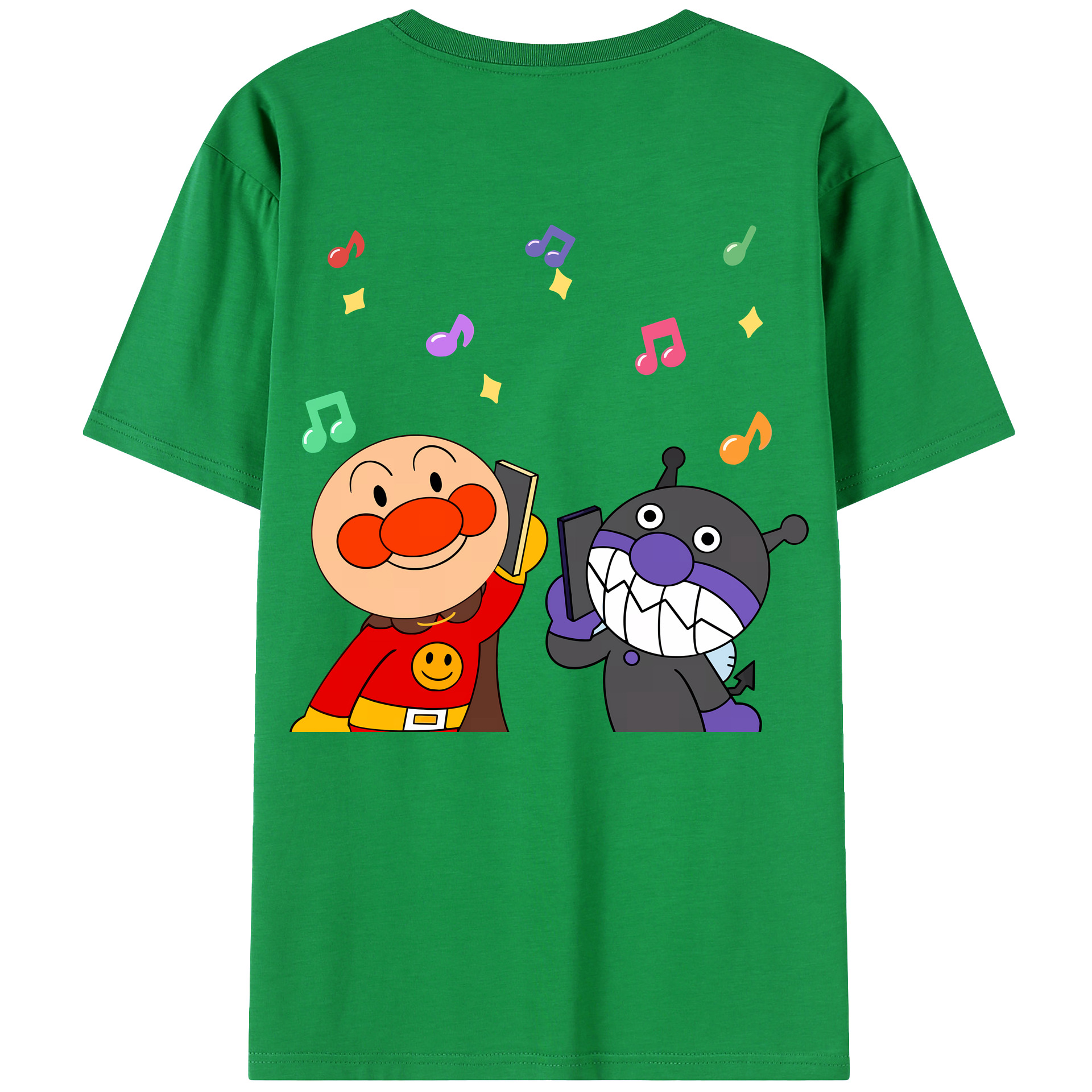 （画像用） アンパンマン Anpanman 綿100％ メンズ半袖Tシャツ（バックプリント） 通気性