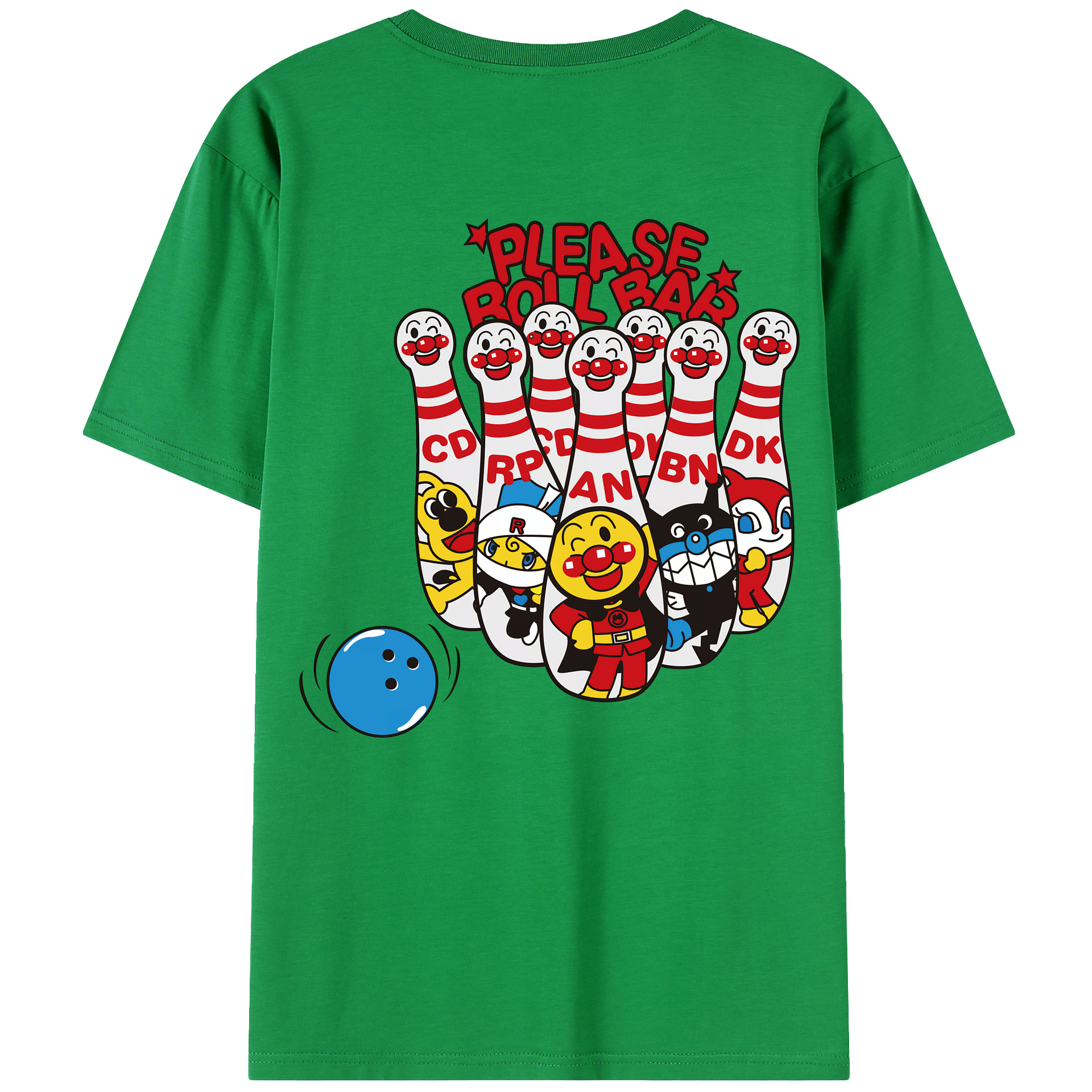 （画像用） アンパンマン Anpanman 綿100％ メンズ半袖Tシャツ（バックプリント） 通気性