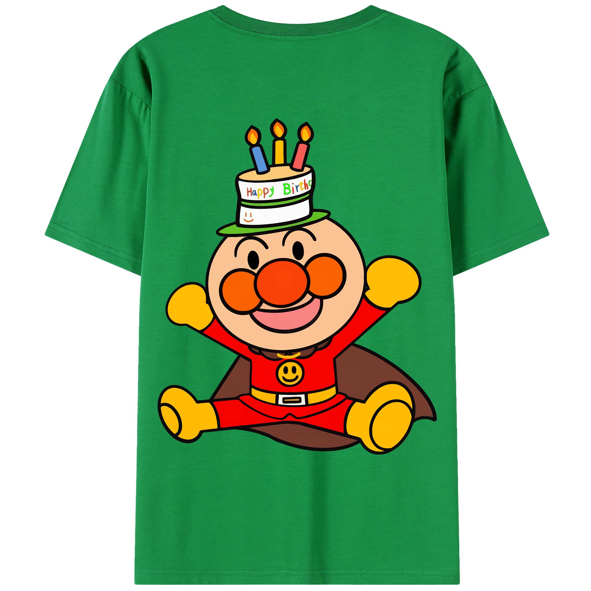 （画像用） アンパンマン Anpanman 綿100％ メンズ半袖Tシャツ（バックプリント） 通気性