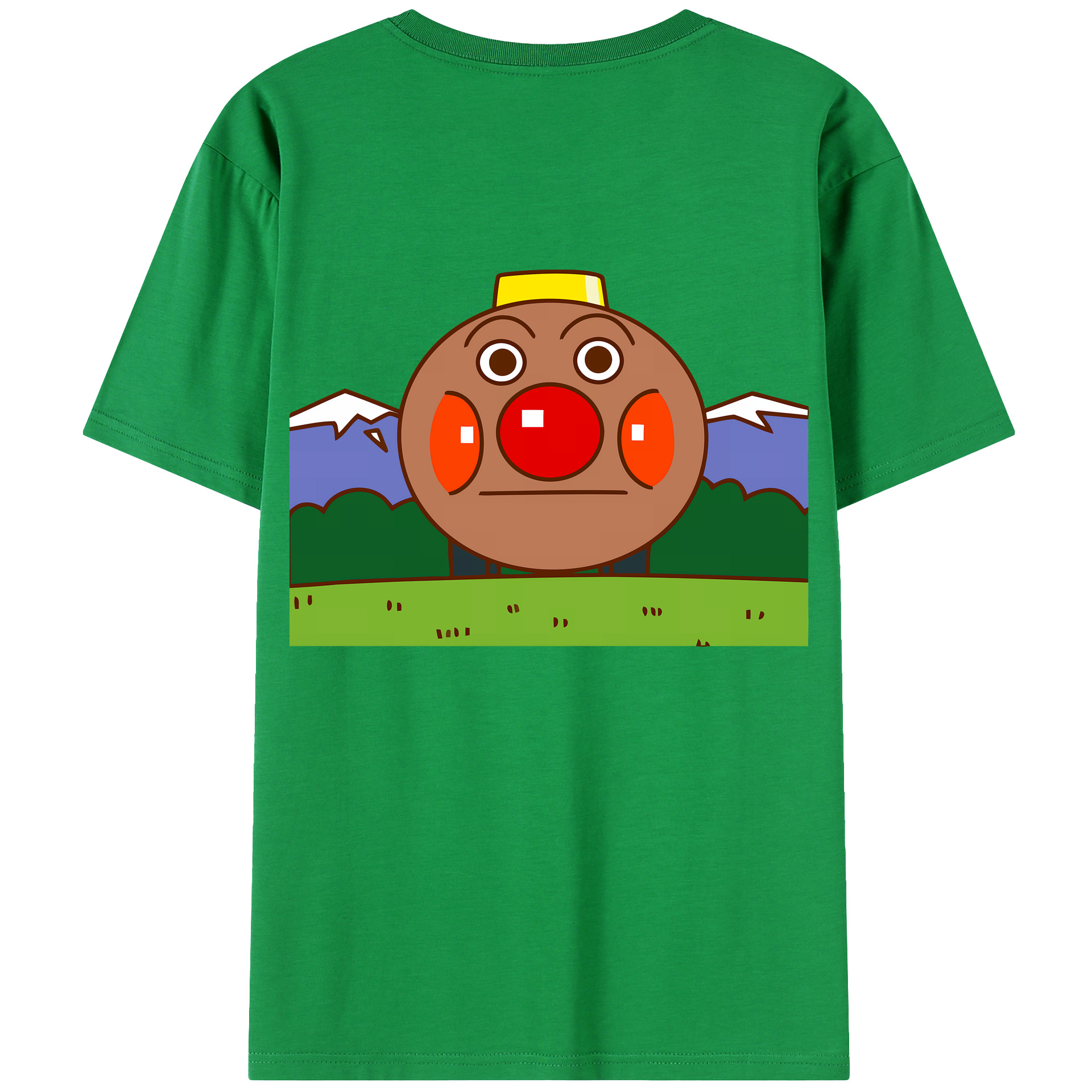（画像用） アンパンマン Anpanman 綿100％ メンズ半袖Tシャツ（バックプリント） 通気性