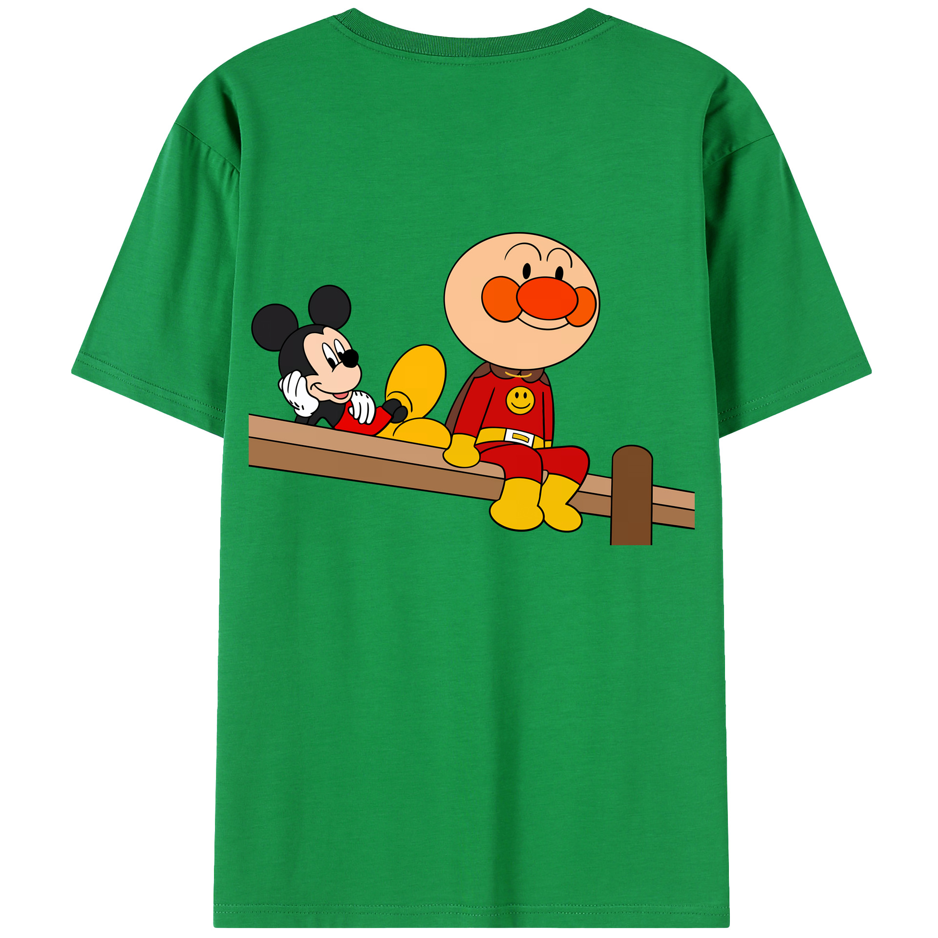 （画像用） アンパンマン Anpanman 綿100％ メンズ半袖Tシャツ（バックプリント） 通気性