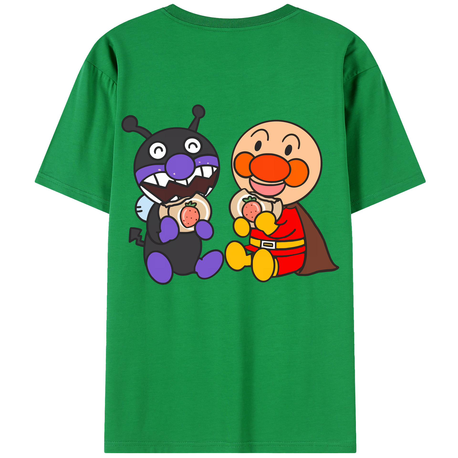（画像用） アンパンマン Anpanman 綿100％ メンズ半袖Tシャツ（バックプリント） 通気性