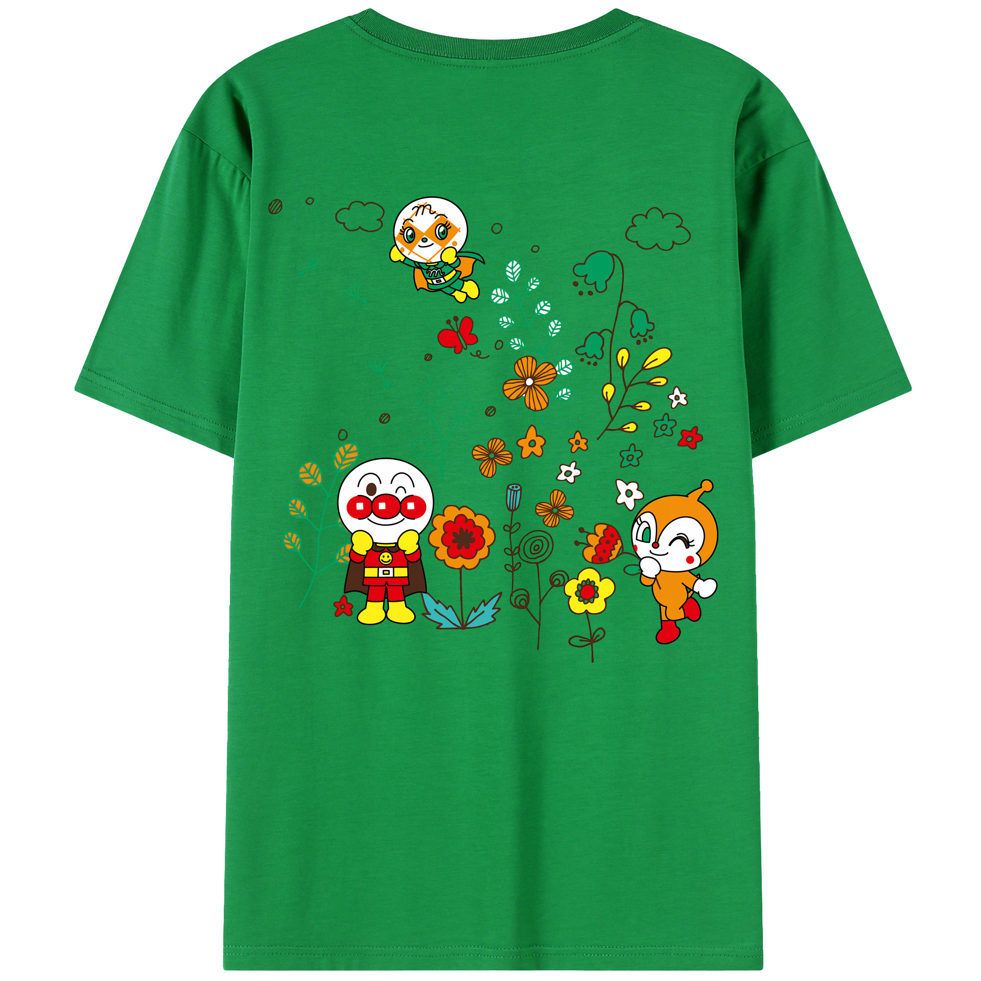 （画像用） アンパンマン Anpanman 綿100％ メンズ半袖Tシャツ（バックプリント） 通気性