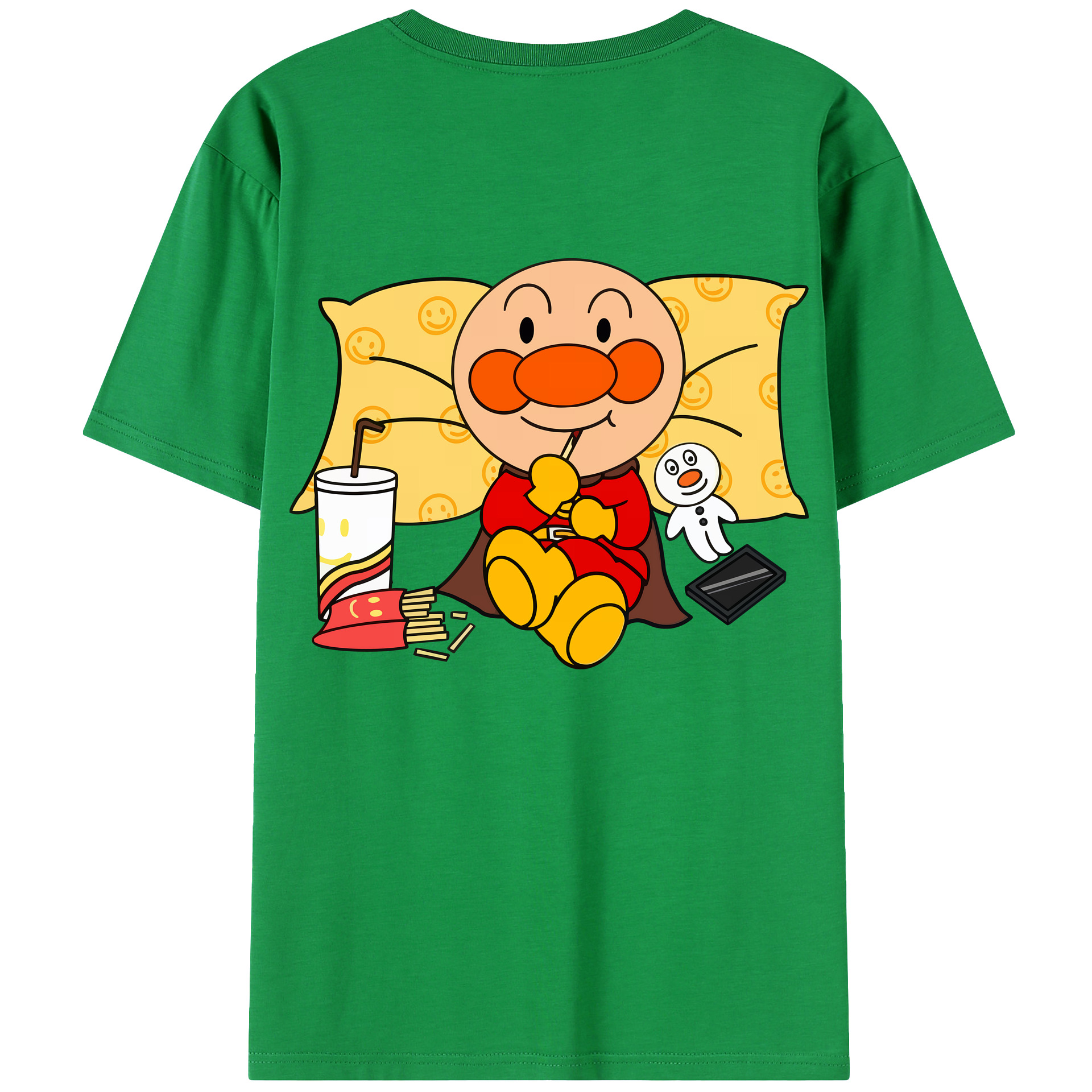 （画像用） アンパンマン Anpanman 綿100％ メンズ半袖Tシャツ（バックプリント） 通気性