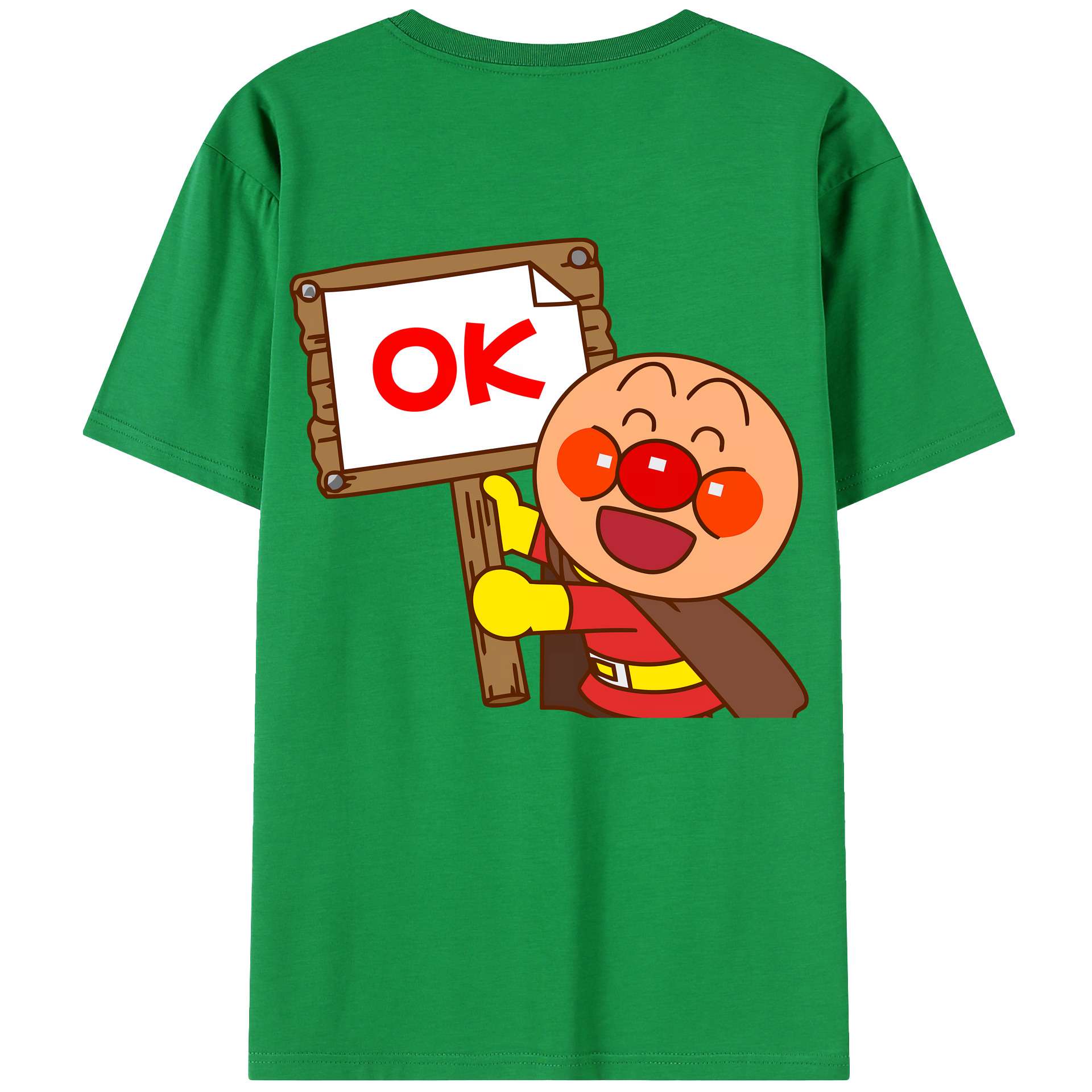 （画像用） アンパンマン Anpanman 綿100％ メンズ半袖Tシャツ（バックプリント） 通気性