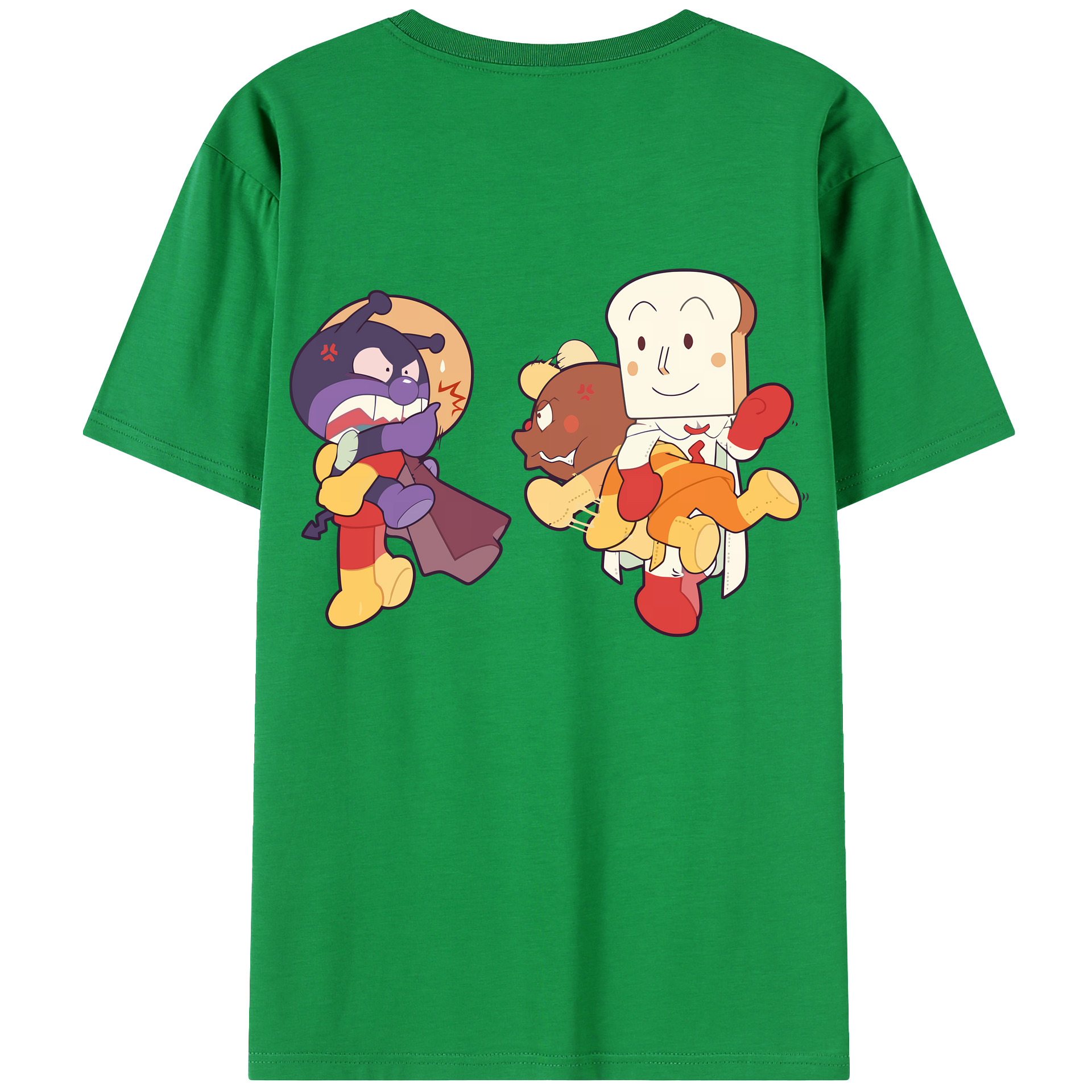 （画像用） アンパンマン Anpanman 綿100％ メンズ半袖Tシャツ（バックプリント） 通気性
