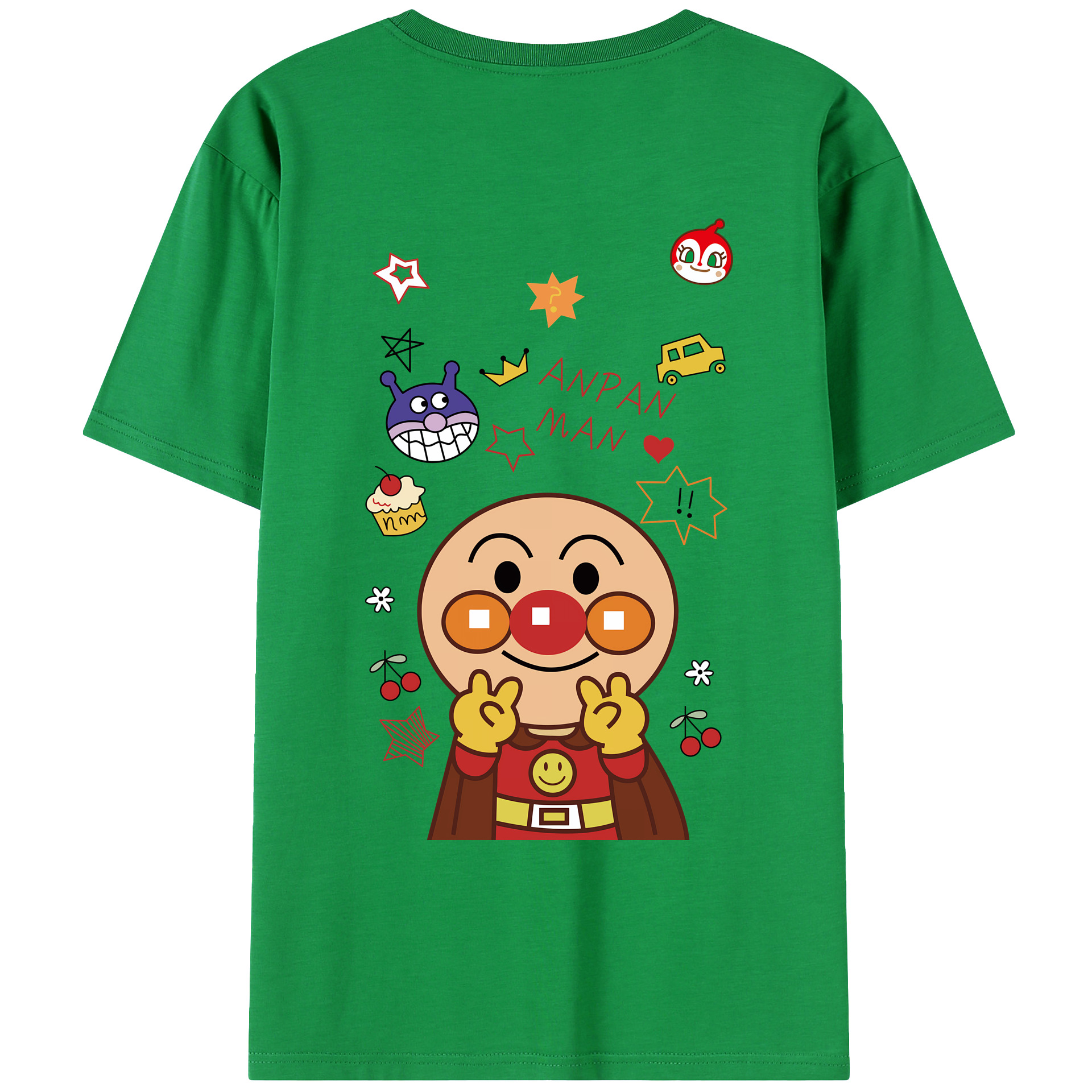（画像用） アンパンマン Anpanman 綿100％ メンズ半袖Tシャツ（バックプリント） 通気性