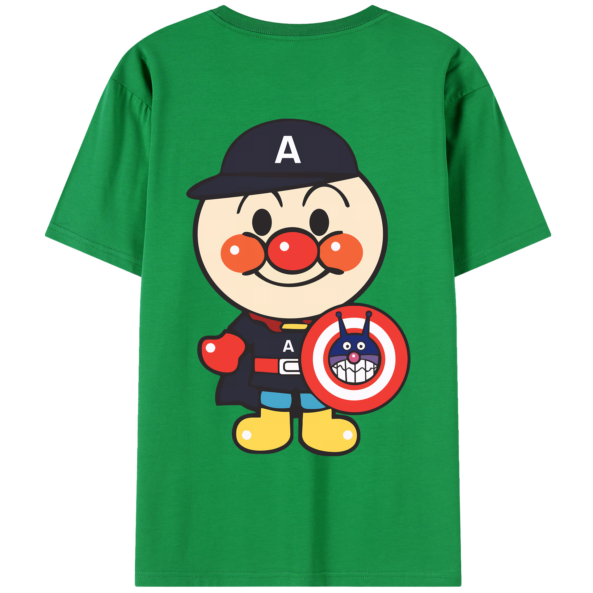 （画像用） アンパンマン Anpanman 綿100％ メンズ半袖Tシャツ（バックプリント） 通気性