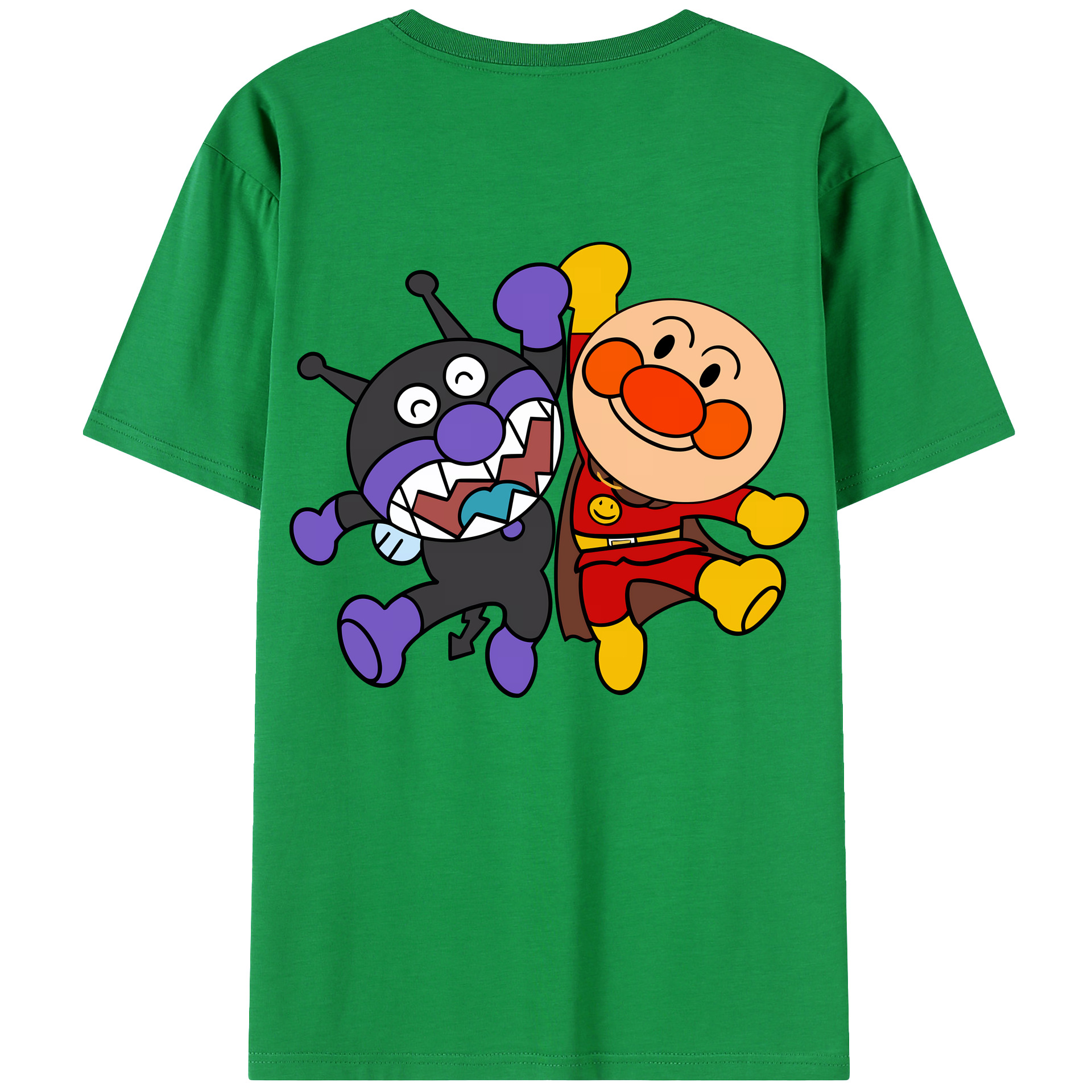 （画像用） アンパンマン Anpanman 綿100％ メンズ半袖Tシャツ（バックプリント） 通気性