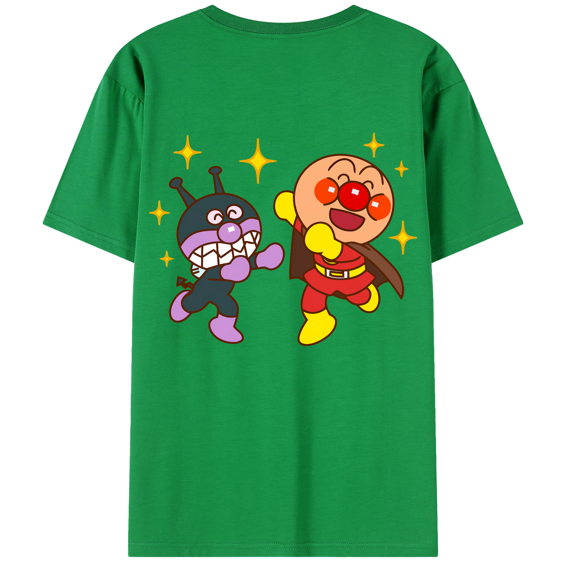 （画像用） アンパンマン Anpanman 綿100％ メンズ半袖Tシャツ（バックプリント） 通気性