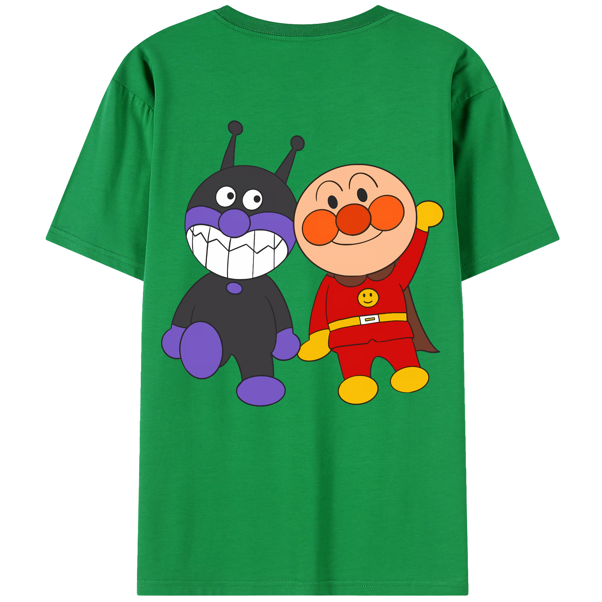 （画像用） アンパンマン Anpanman 綿100％ メンズ半袖Tシャツ（バックプリント） 通気性