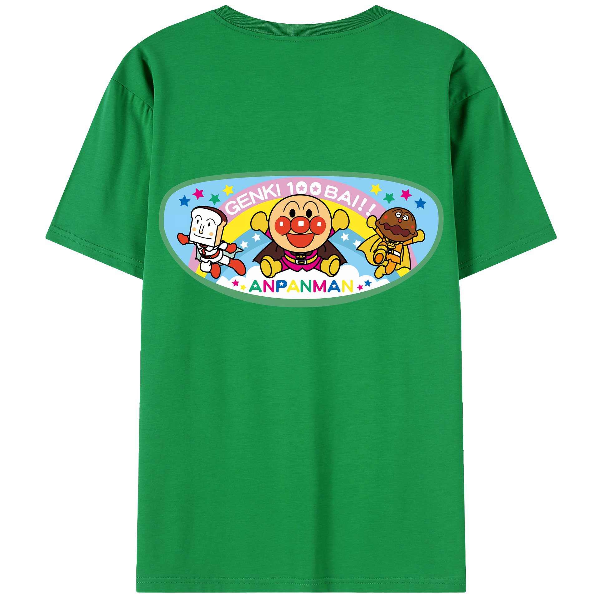 （画像用） アンパンマン Anpanman 綿100％ メンズ半袖Tシャツ（バックプリント） 通気性