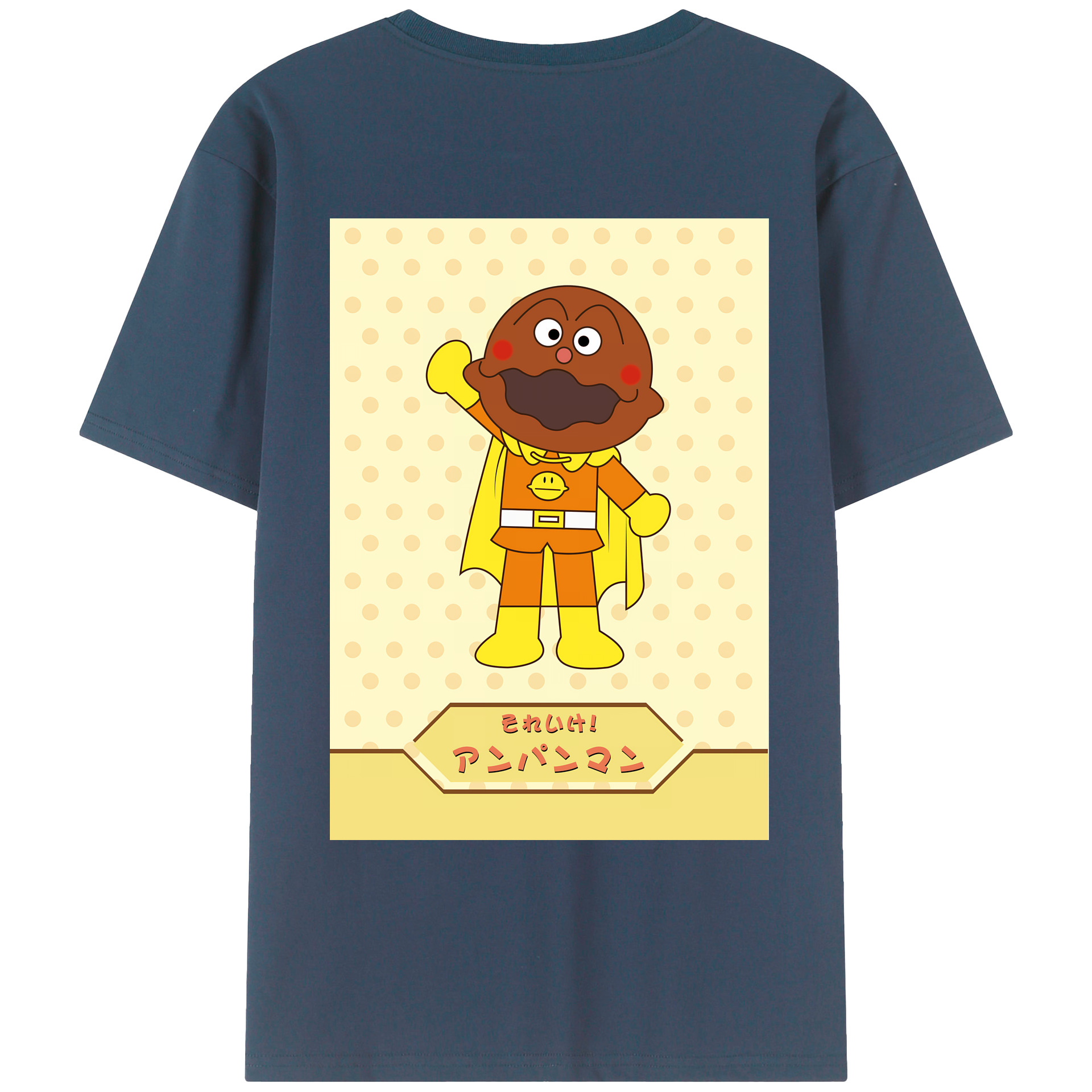 （画像用） アンパンマン Anpanman 綿100％ メンズ半袖Tシャツ（バックプリント） 通気性