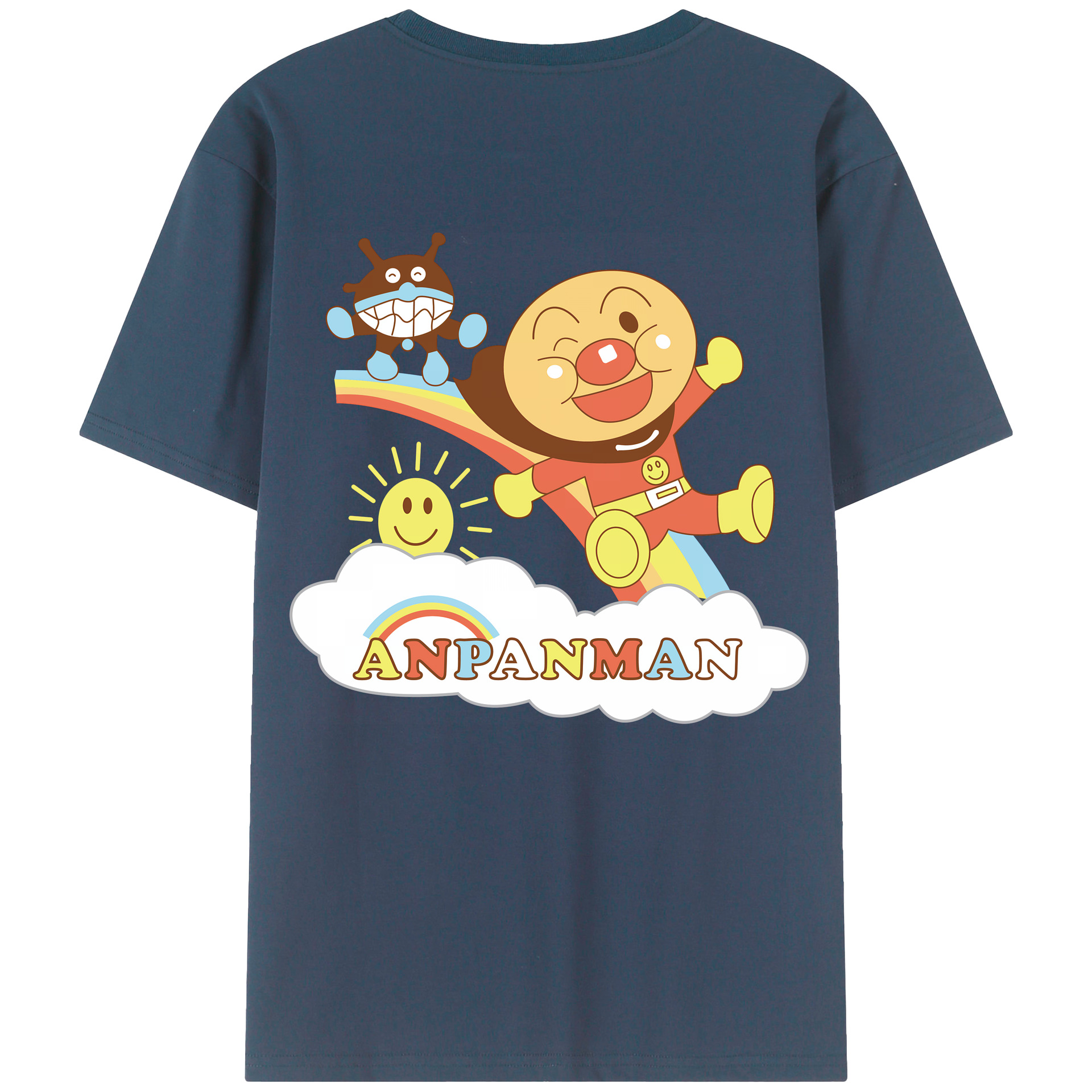 （画像用） アンパンマン Anpanman 綿100％ メンズ半袖Tシャツ（バックプリント） 通気性