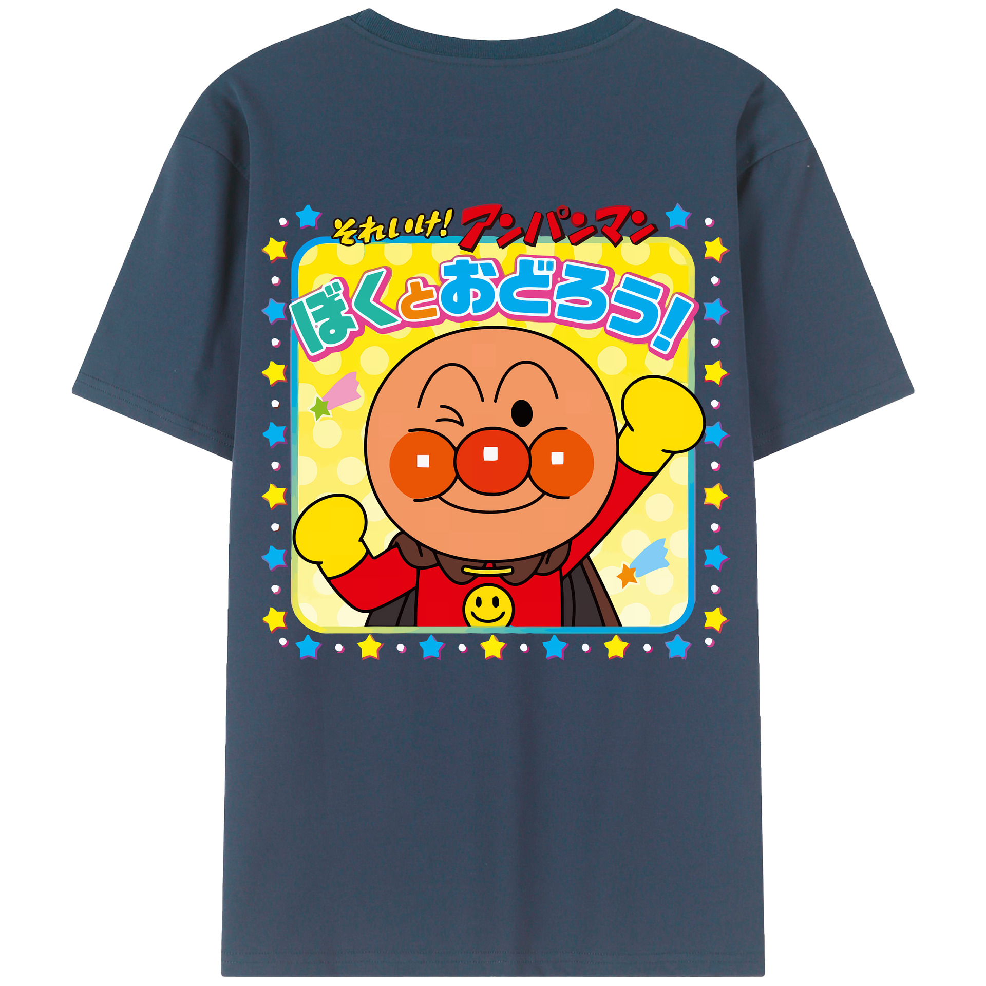 （画像用） アンパンマン Anpanman 綿100％ メンズ半袖Tシャツ（バックプリント） 通気性