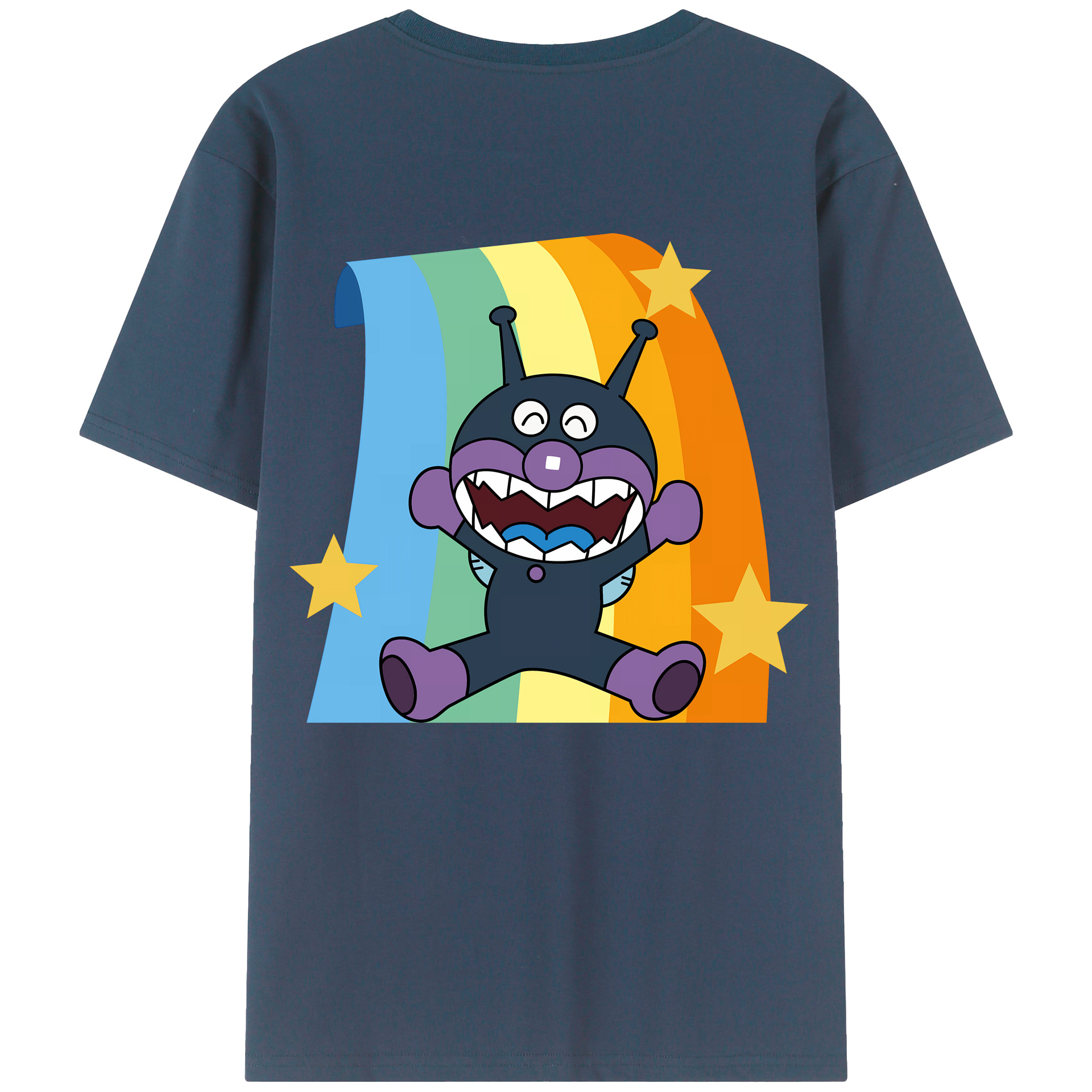 （画像用） アンパンマン Anpanman 綿100％ メンズ半袖Tシャツ（バックプリント） 通気性
