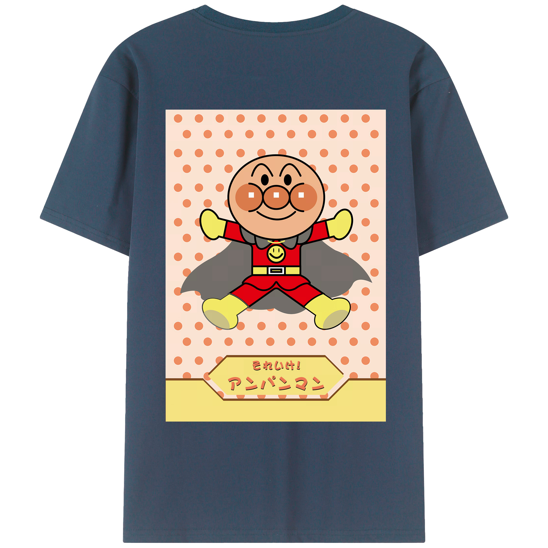 （画像用） アンパンマン Anpanman 綿100％ メンズ半袖Tシャツ（バックプリント） 通気性