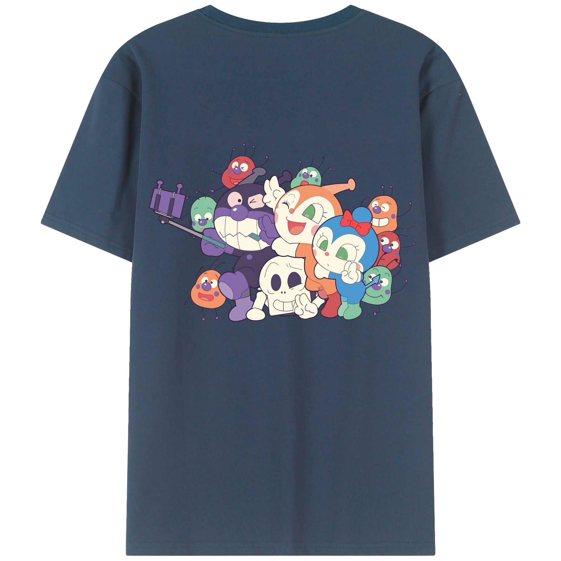 （画像用） アンパンマン Anpanman 綿100％ メンズ半袖Tシャツ（バックプリント） 通気性