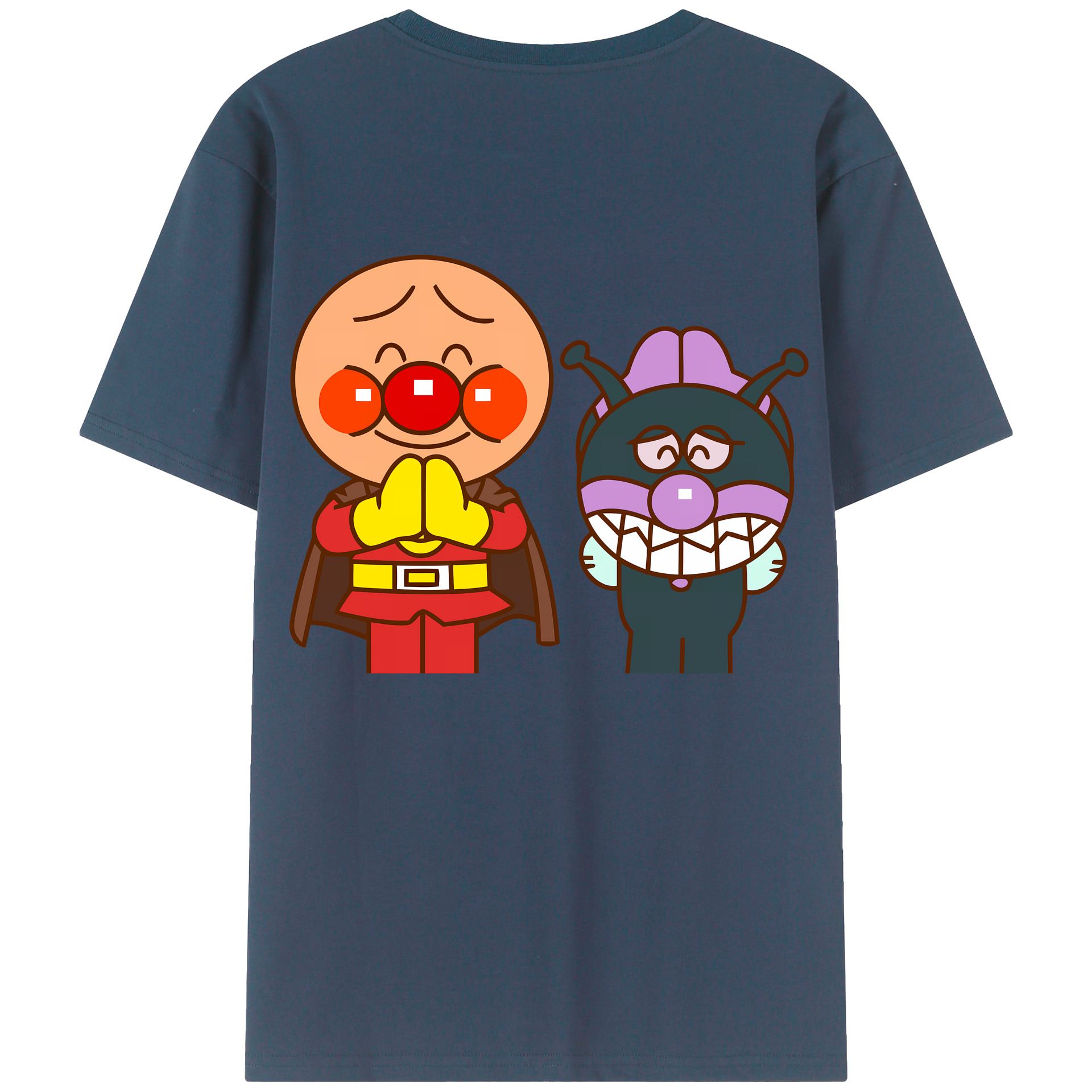 （画像用） アンパンマン Anpanman 綿100％ メンズ半袖Tシャツ（バックプリント） 通気性