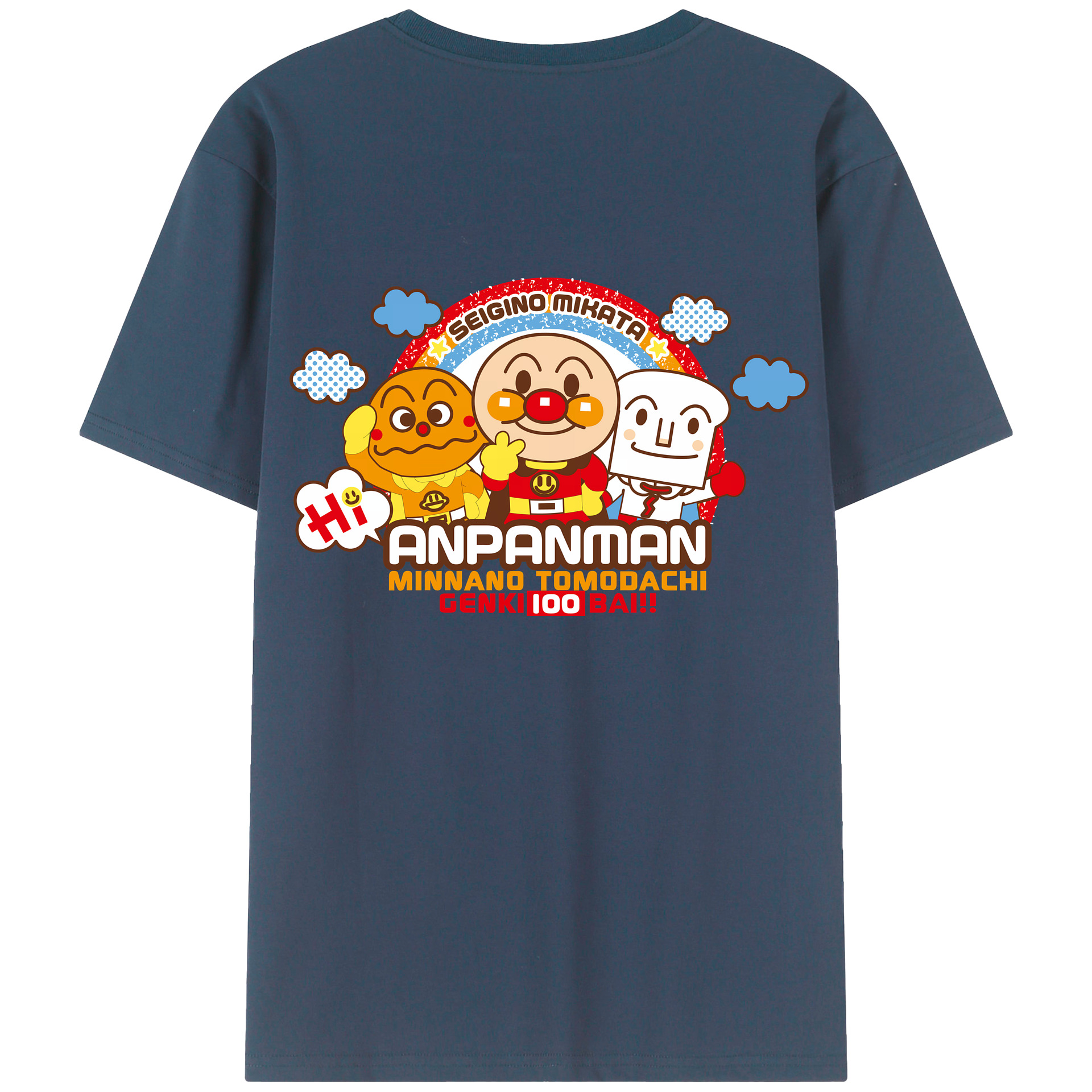 （画像用） アンパンマン Anpanman 綿100％ メンズ半袖Tシャツ（バックプリント） 通気性