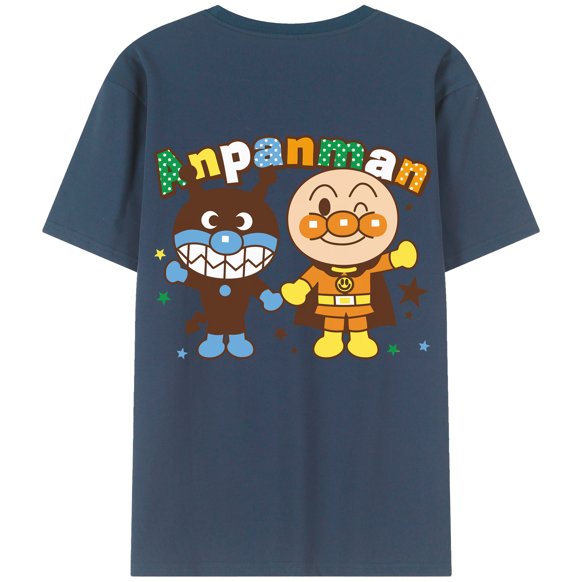 （画像用） アンパンマン Anpanman 綿100％ メンズ半袖Tシャツ（バックプリント） 通気性