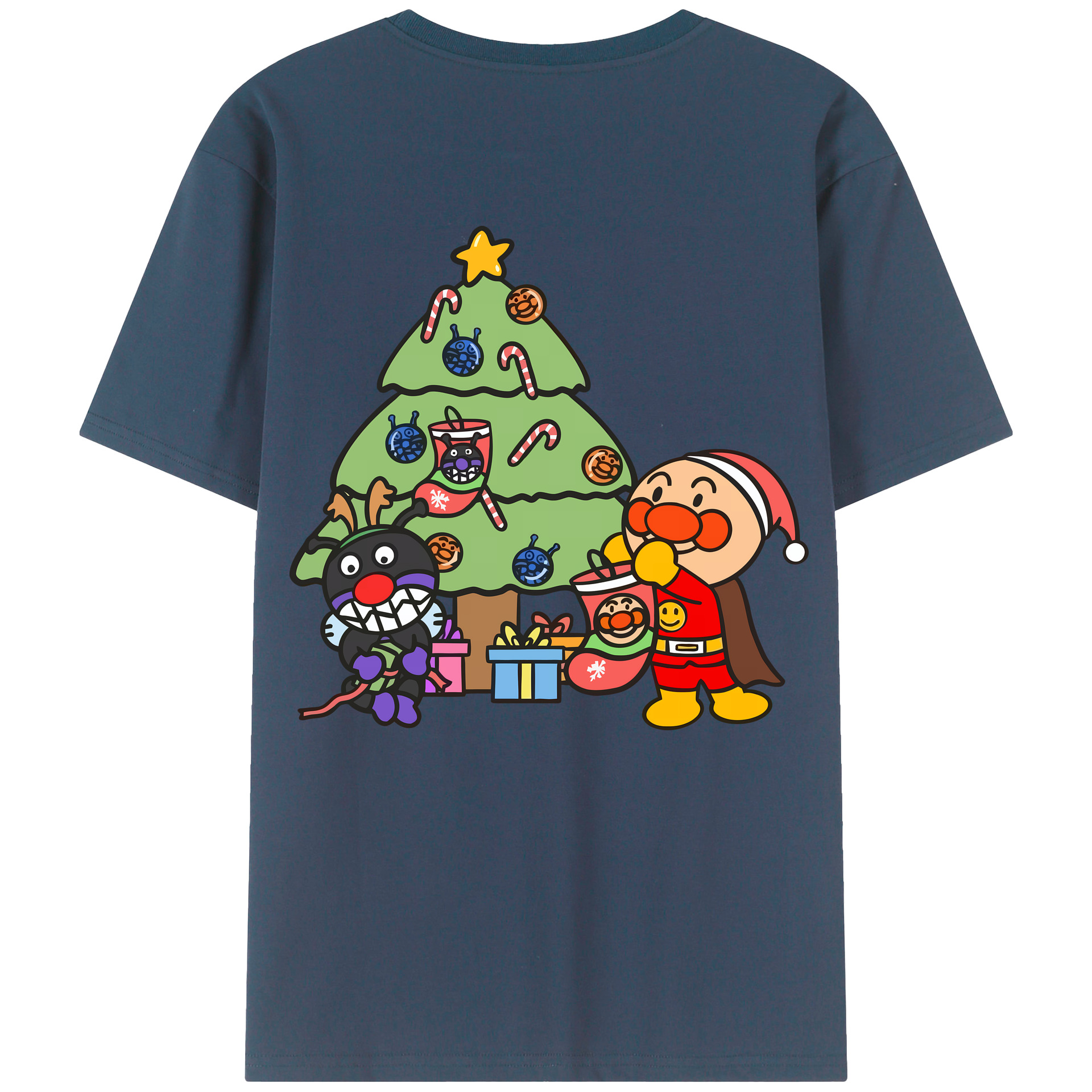 （画像用） アンパンマン Anpanman 綿100％ メンズ半袖Tシャツ（バックプリント） 通気性