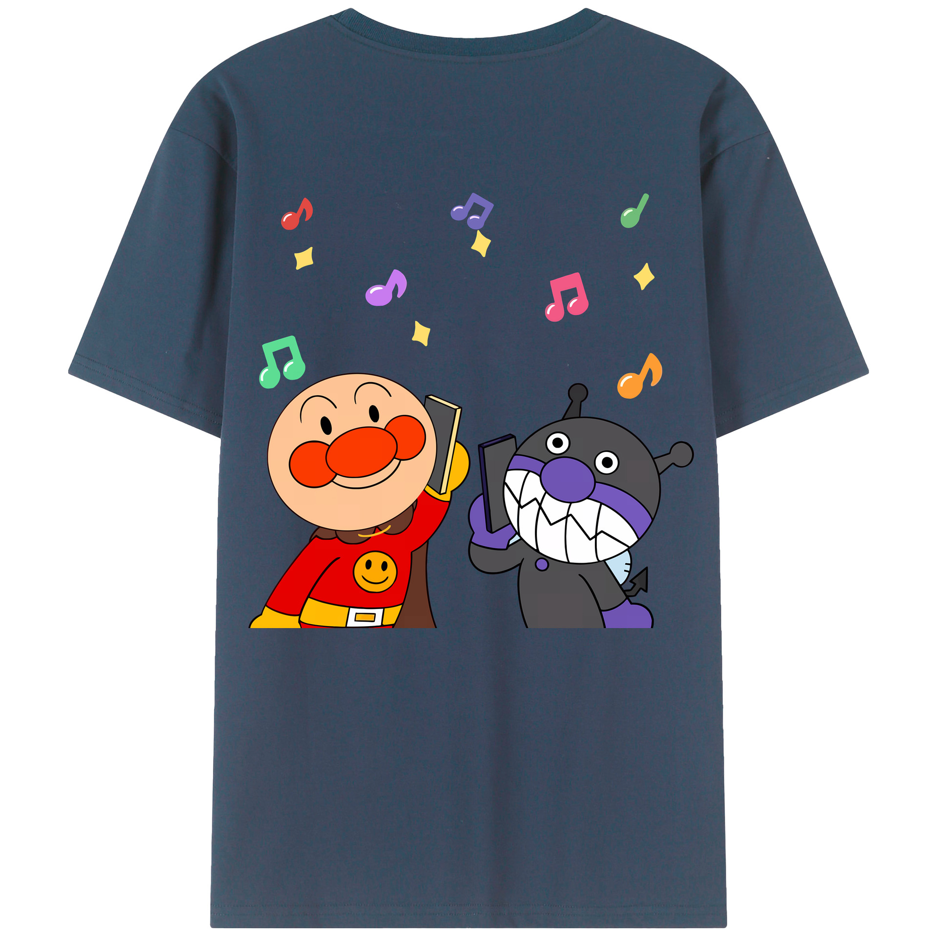 （画像用） アンパンマン Anpanman 綿100％ メンズ半袖Tシャツ（バックプリント） 通気性