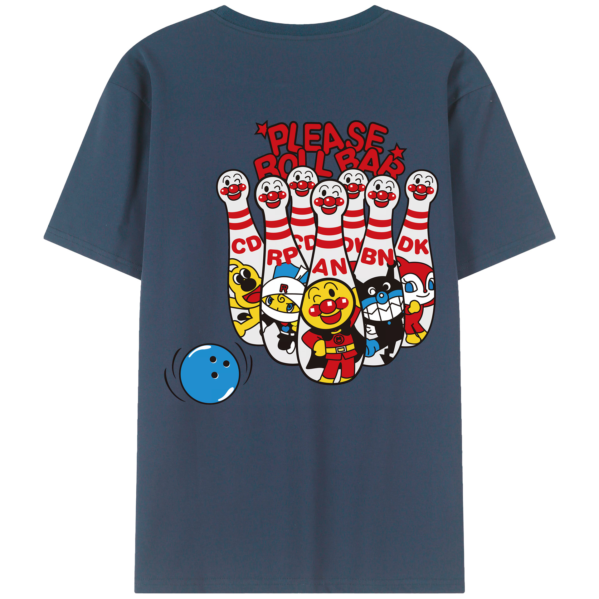 （画像用） アンパンマン Anpanman 綿100％ メンズ半袖Tシャツ（バックプリント） 通気性
