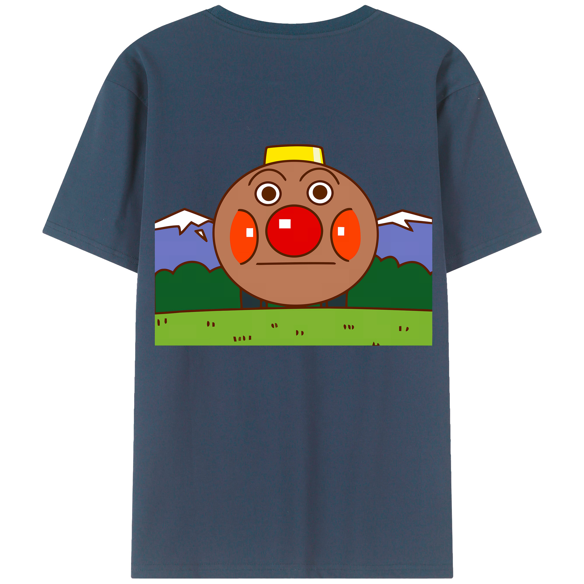 （画像用） アンパンマン Anpanman 綿100％ メンズ半袖Tシャツ（バックプリント） 通気性